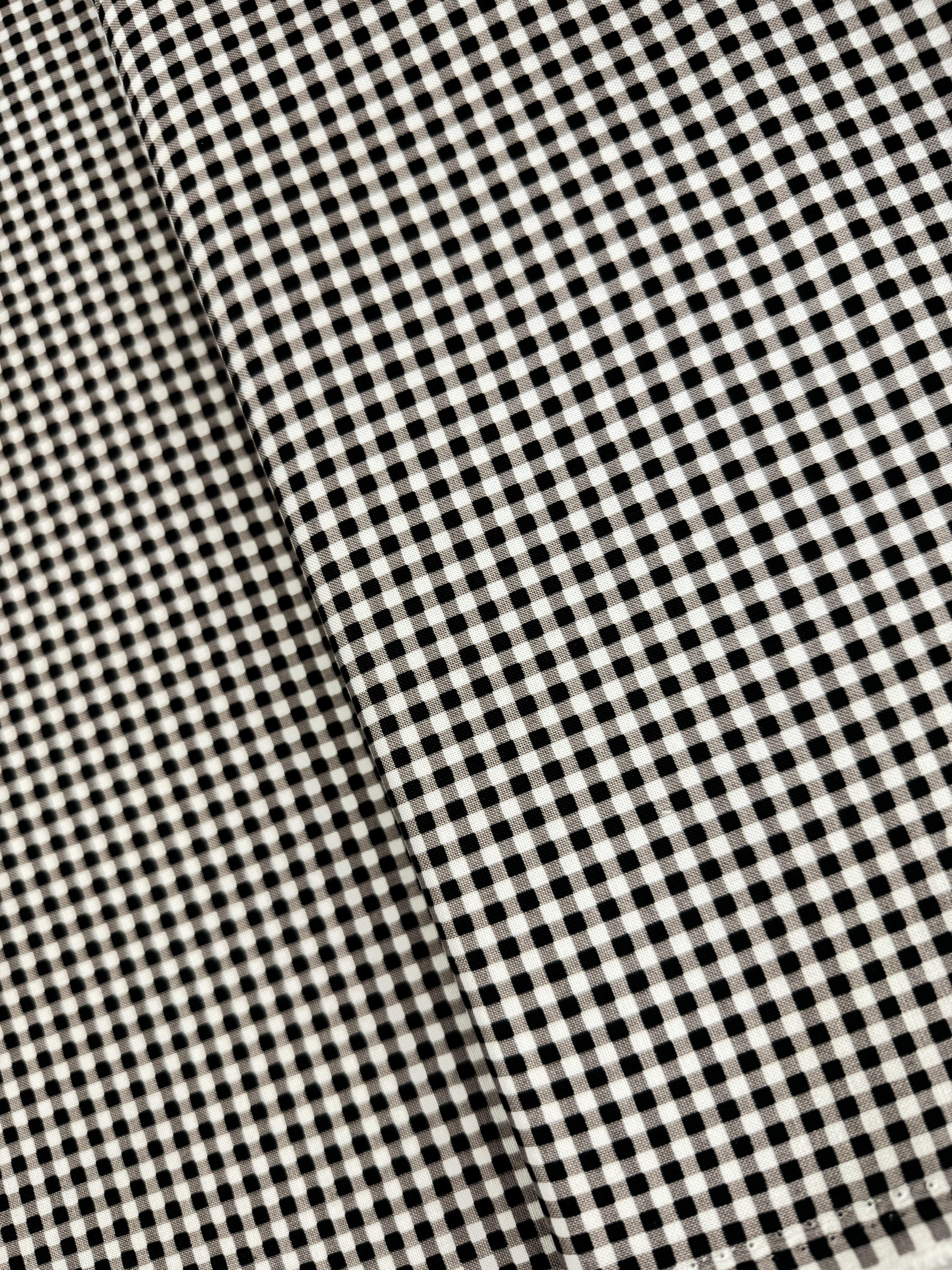 1/8 Inch Small Gingham Check Black Yardage