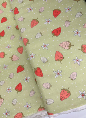 Strawberry Tea - Fraises Green Tea Yardage