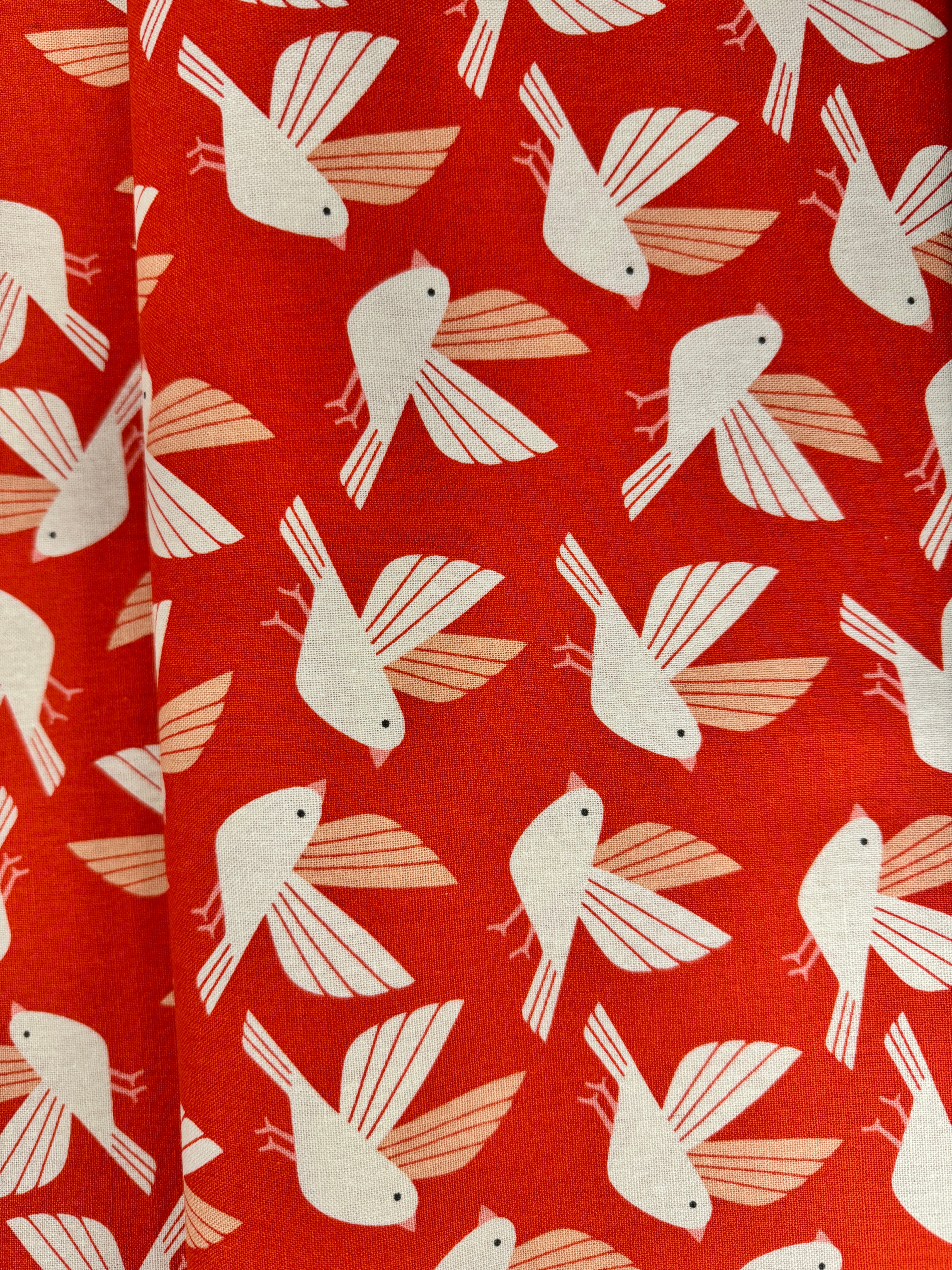 Wild & Free - Free As A Bird - Blazing Orange Canvas Yardage