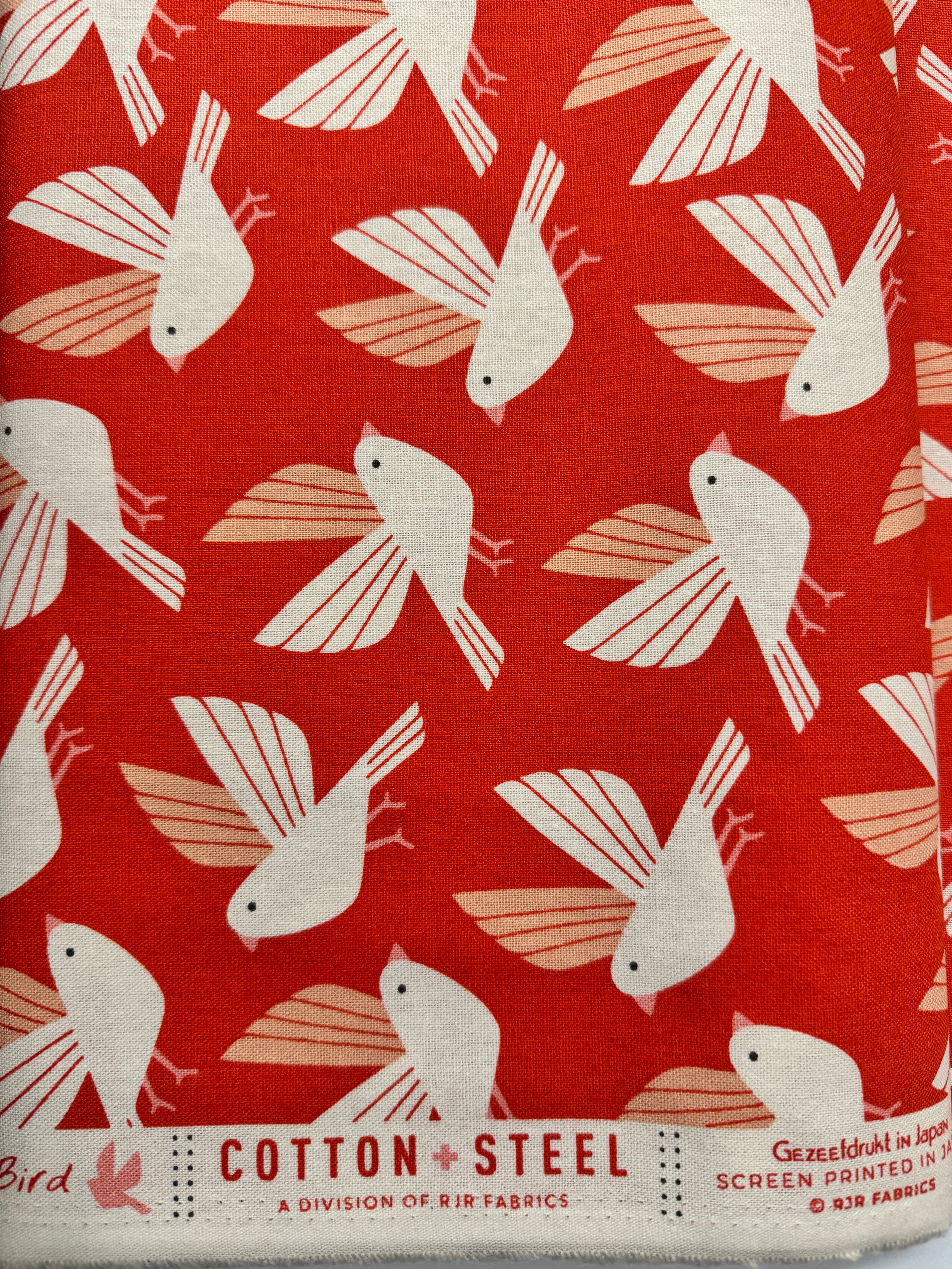 Wild & Free - Free As A Bird - Blazing Orange Canvas Yardage