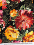 Felicity - Large Metallic Peonies on Black Yardage