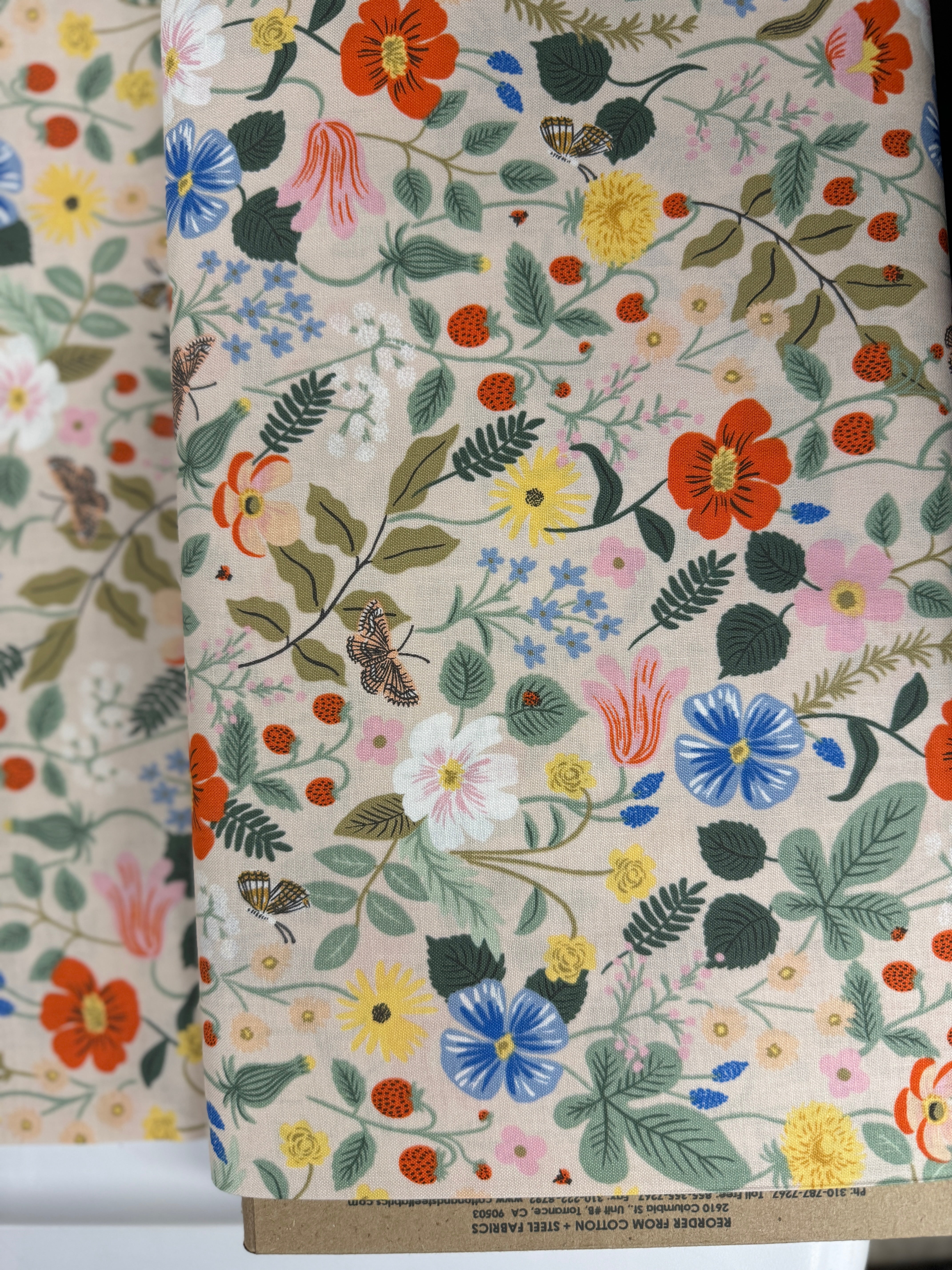 Strawberry Fields - Floral Blush Yardage