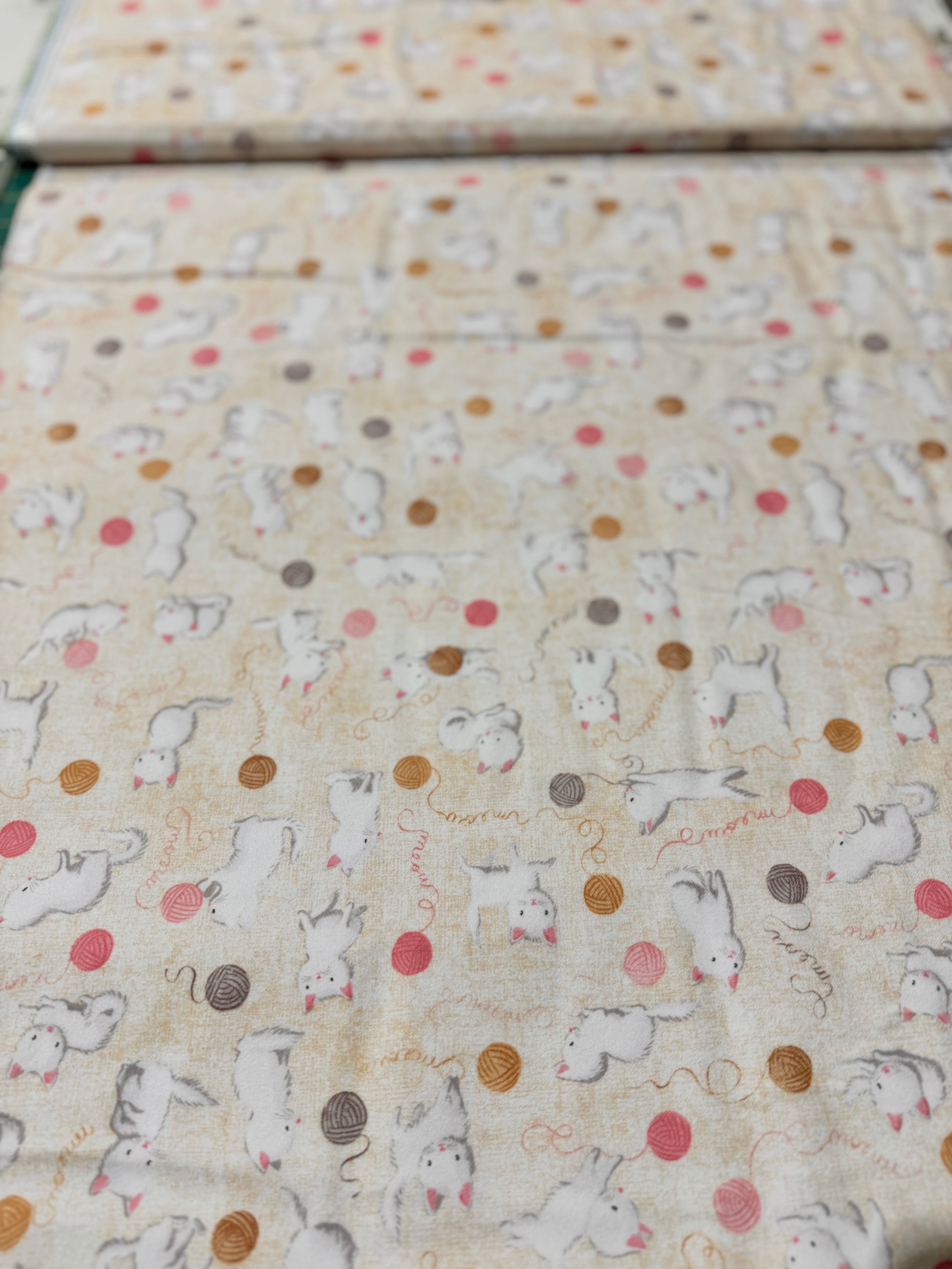 Cuddly Kittens Tan Flannel - Remnant