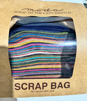 Moda Half Pound Wool Scrap Bag - Multicolor Wool Scraps in Different Sizes