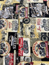 Enjoy The Ride - Packed Vintage Motorcycle Signs Yardage