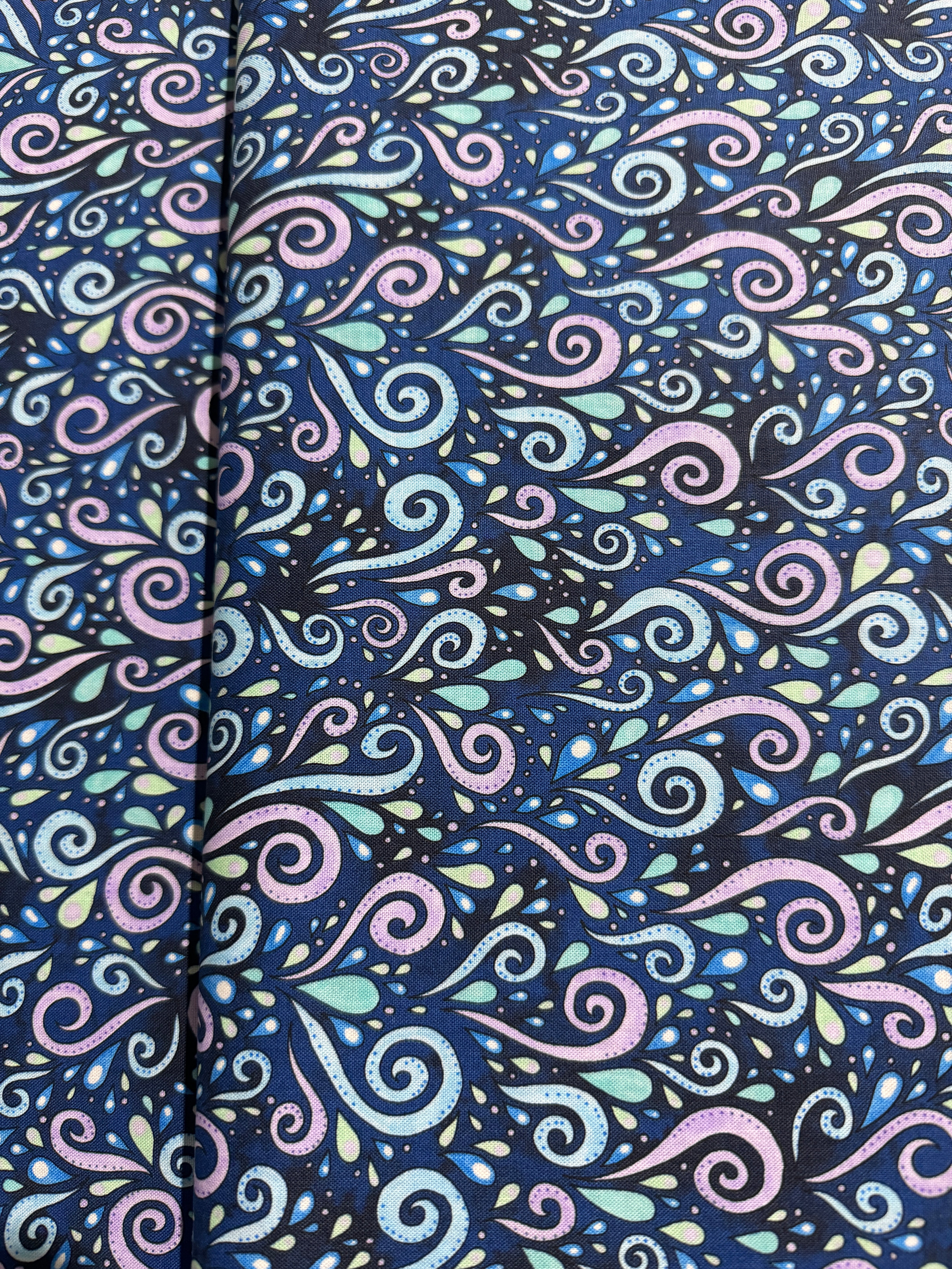 Paradise Falls - Scroll Blue/Purple Yardage