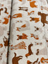 Dog Park - Dog Medley Natural Canvas Yardage