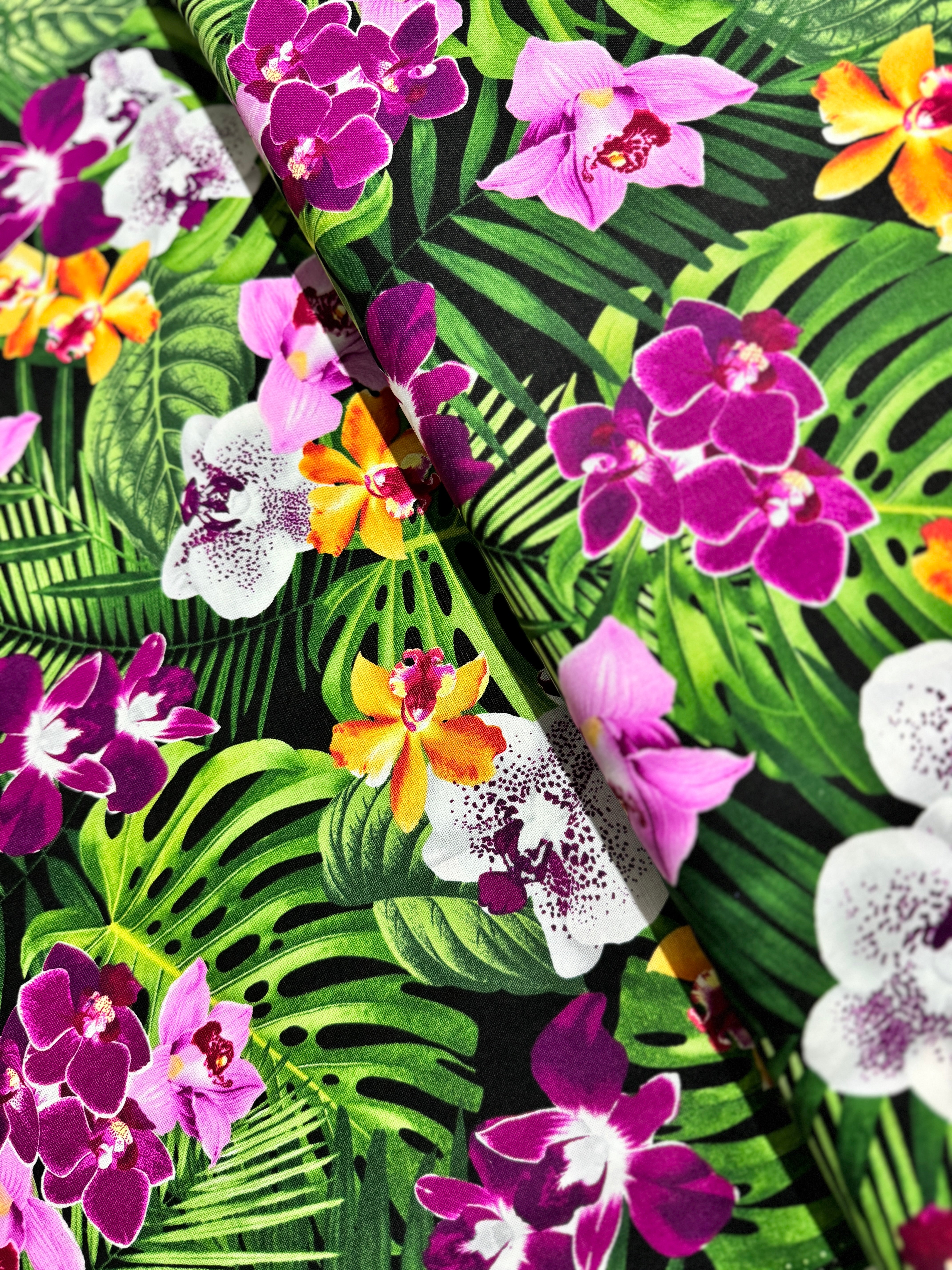 Banana Leaves and Flowers Yardage