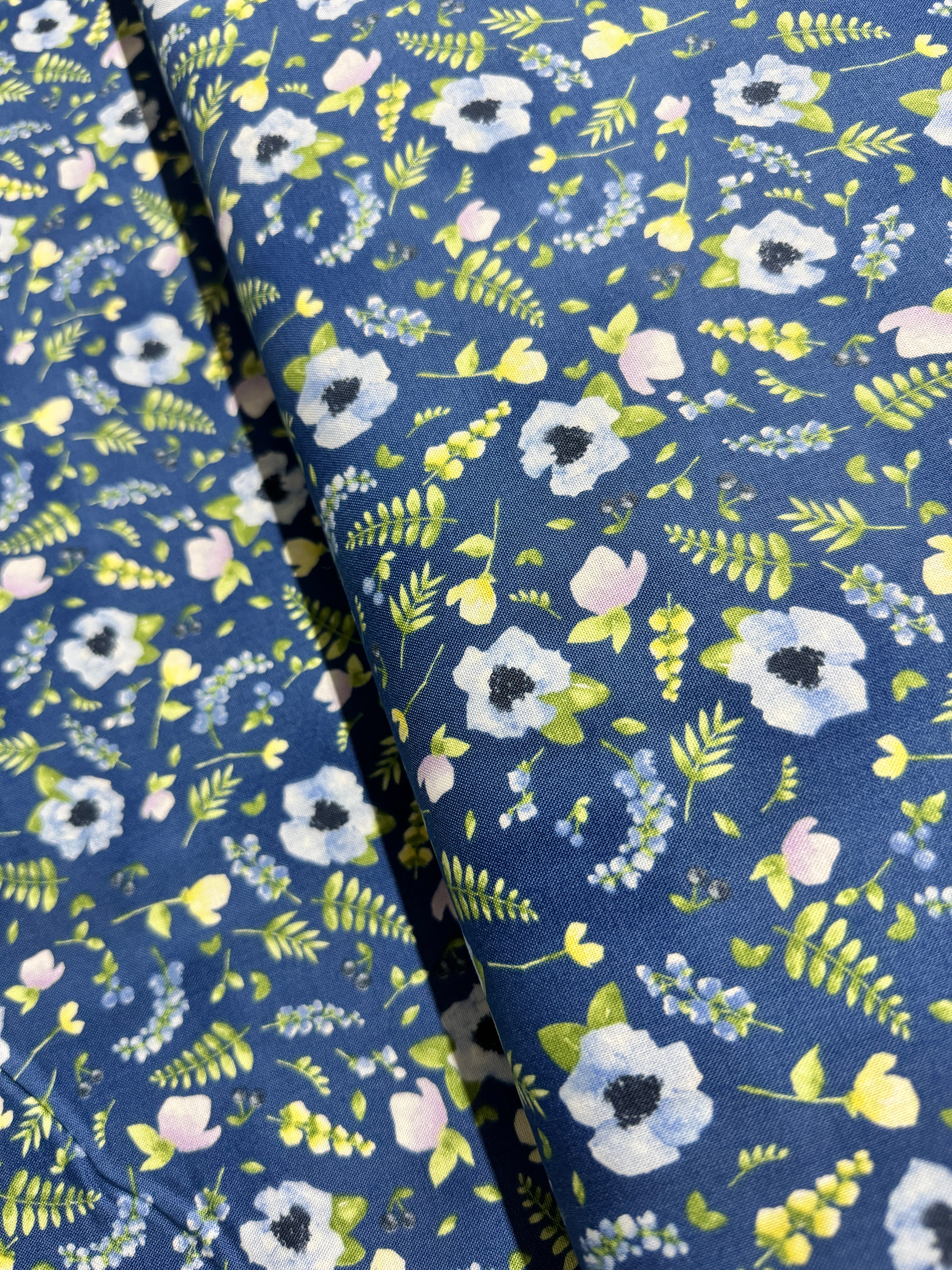 June's Cottage - Blossoms And Berries - Starry Night Yardage