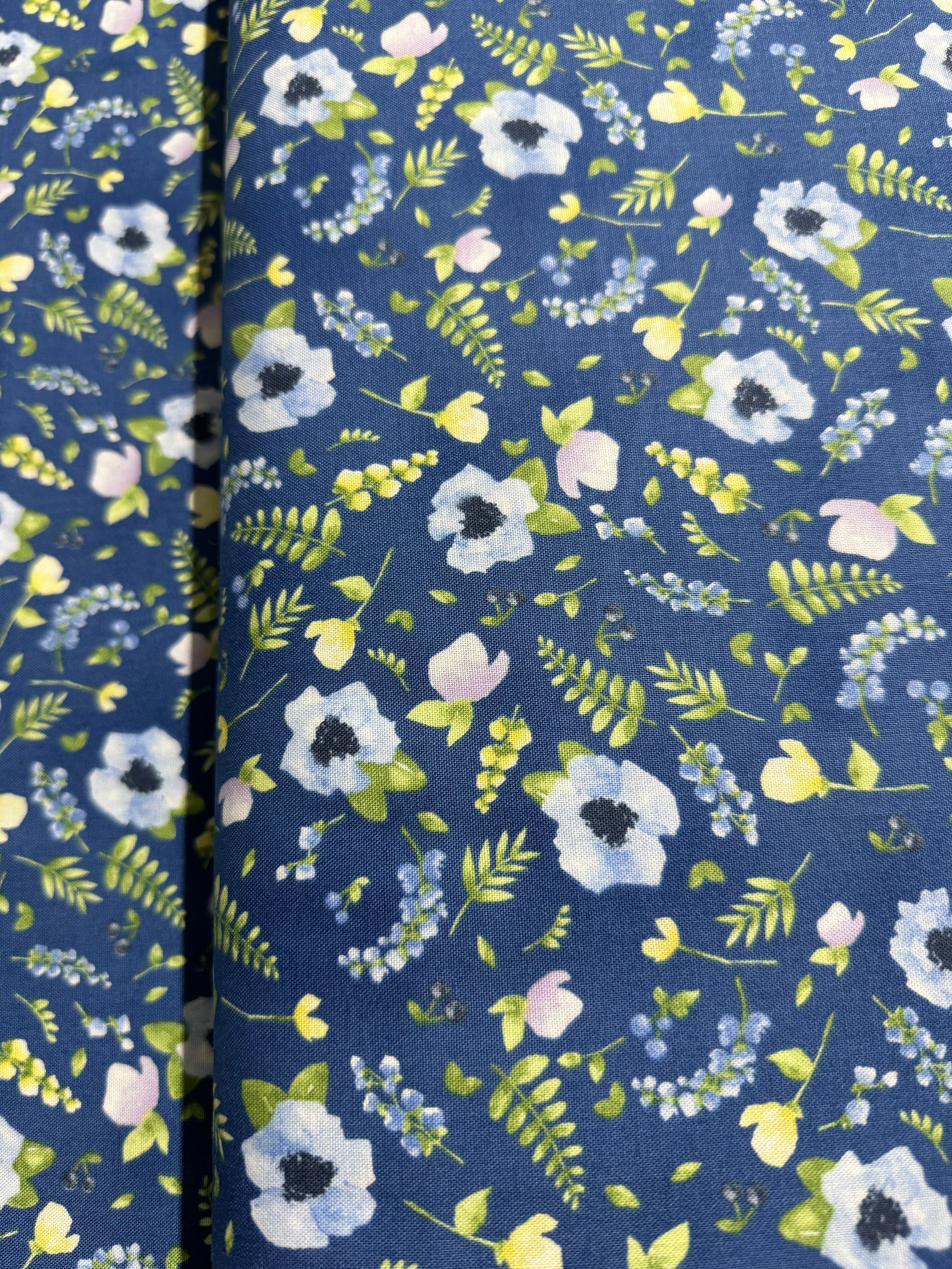 June's Cottage - Blossoms And Berries - Starry Night Yardage