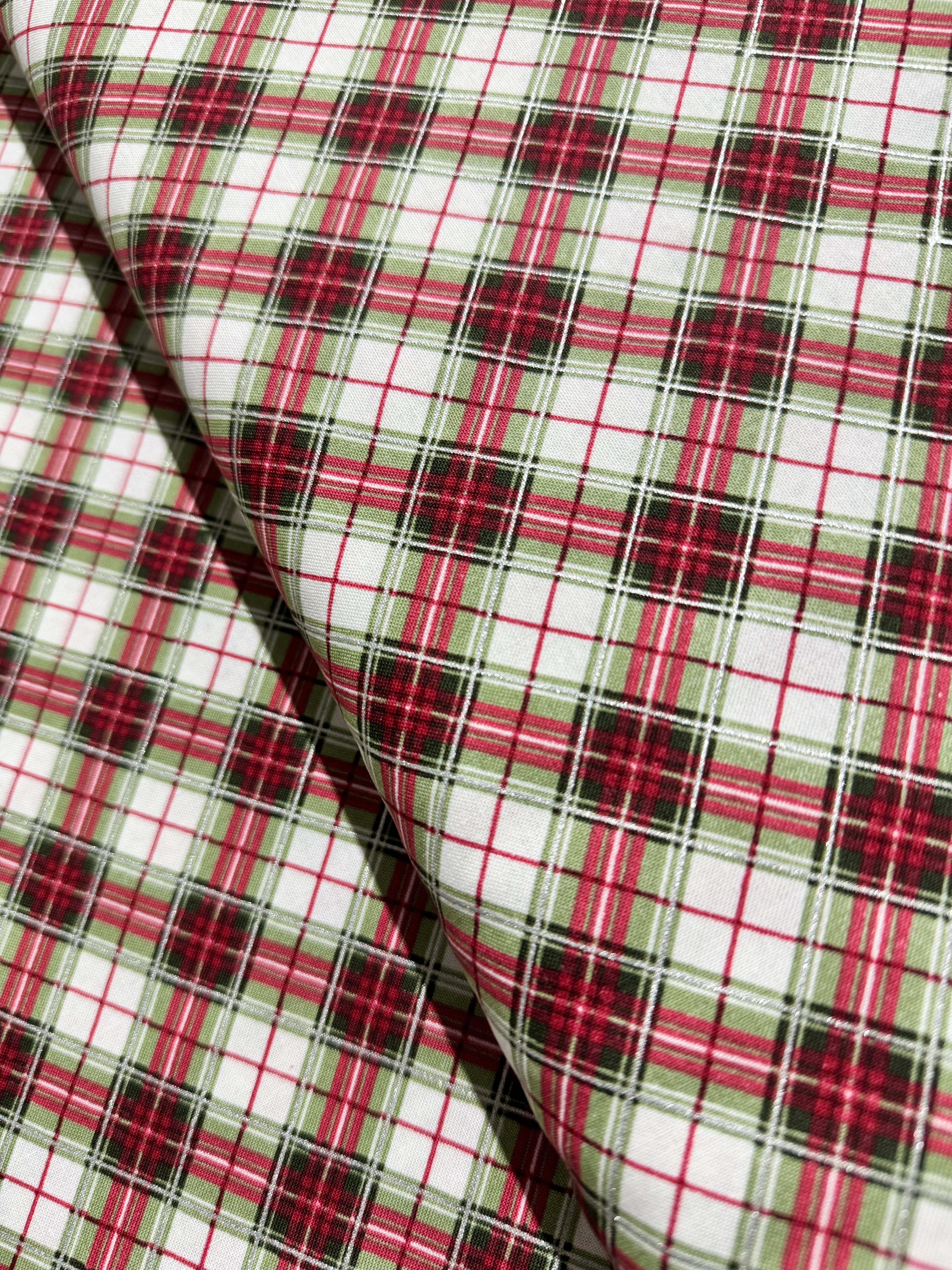 Noel - Holiday and Harvest Bias Plaids Metallic Yardage