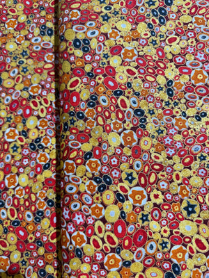 Gustav Klimt - Red Gold Metallic Yardage