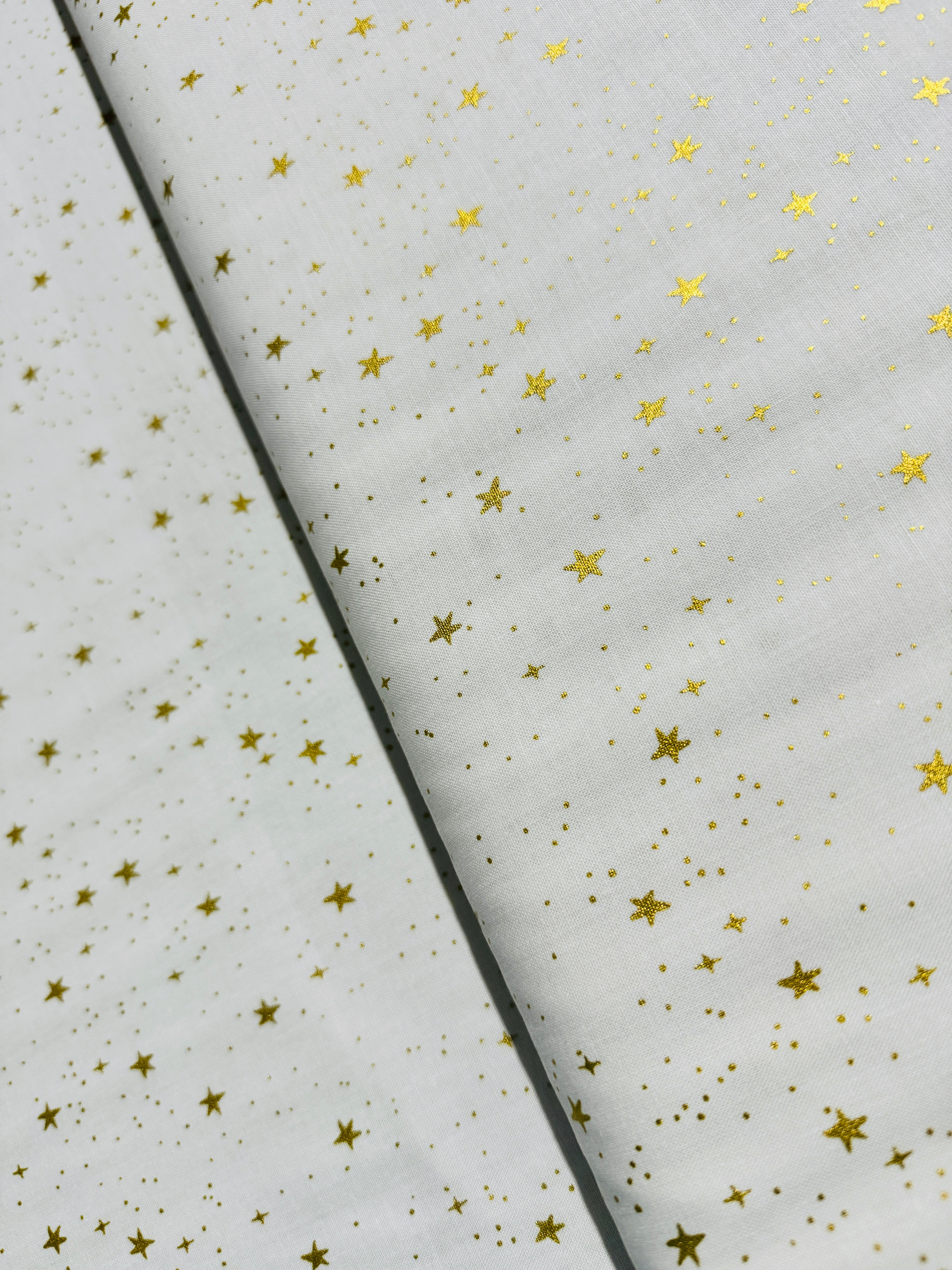 Primavera - Stars Cream Metallic Yardage