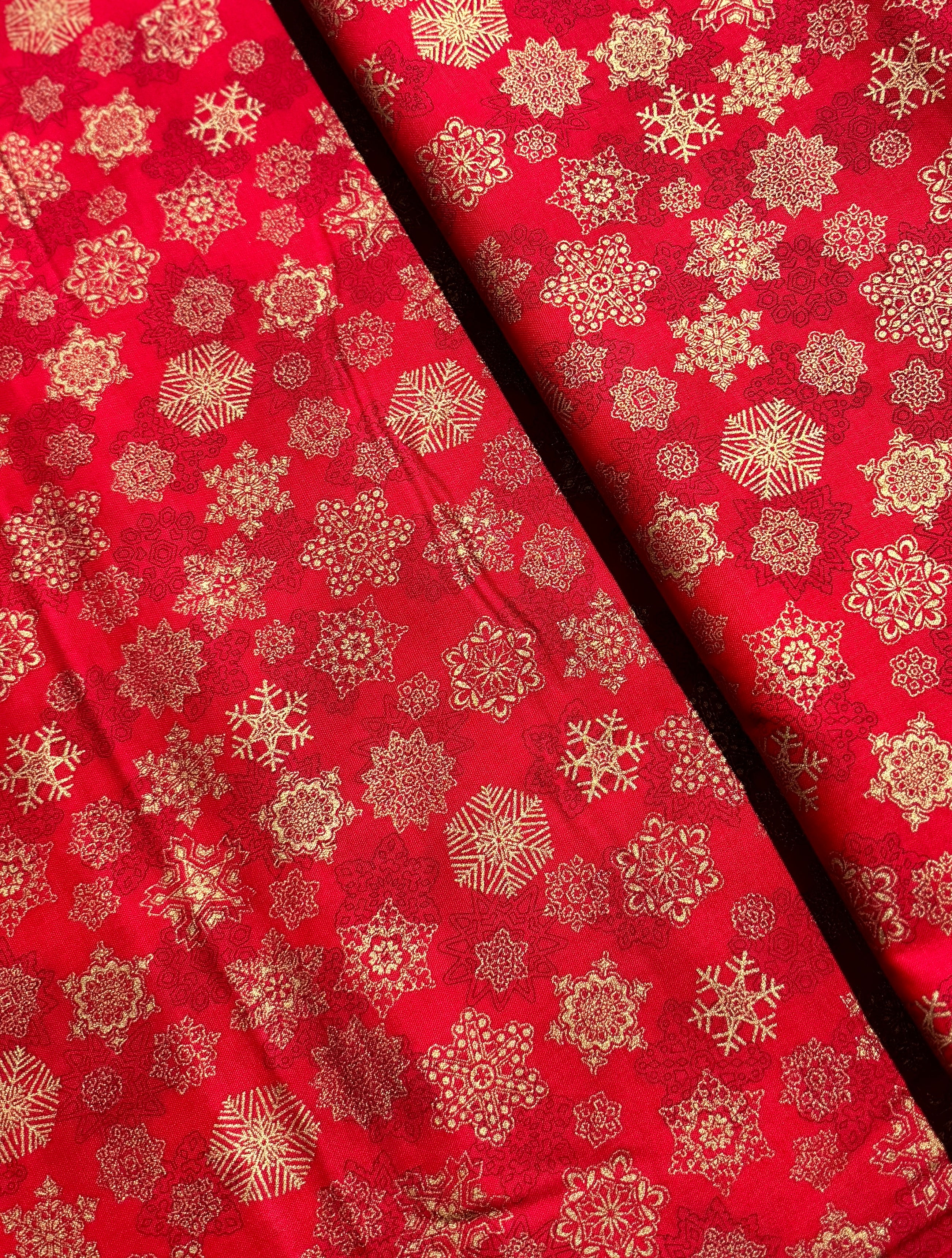 Holiday Flourish-Snow flower - Snowflakes Crimson Metallic - Remnant