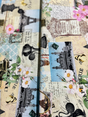 Belle Fleur - Paris Collage Yardage