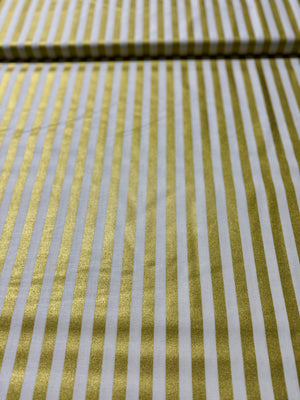 In Bloom - Stripe Gold with Sparkle Yardage