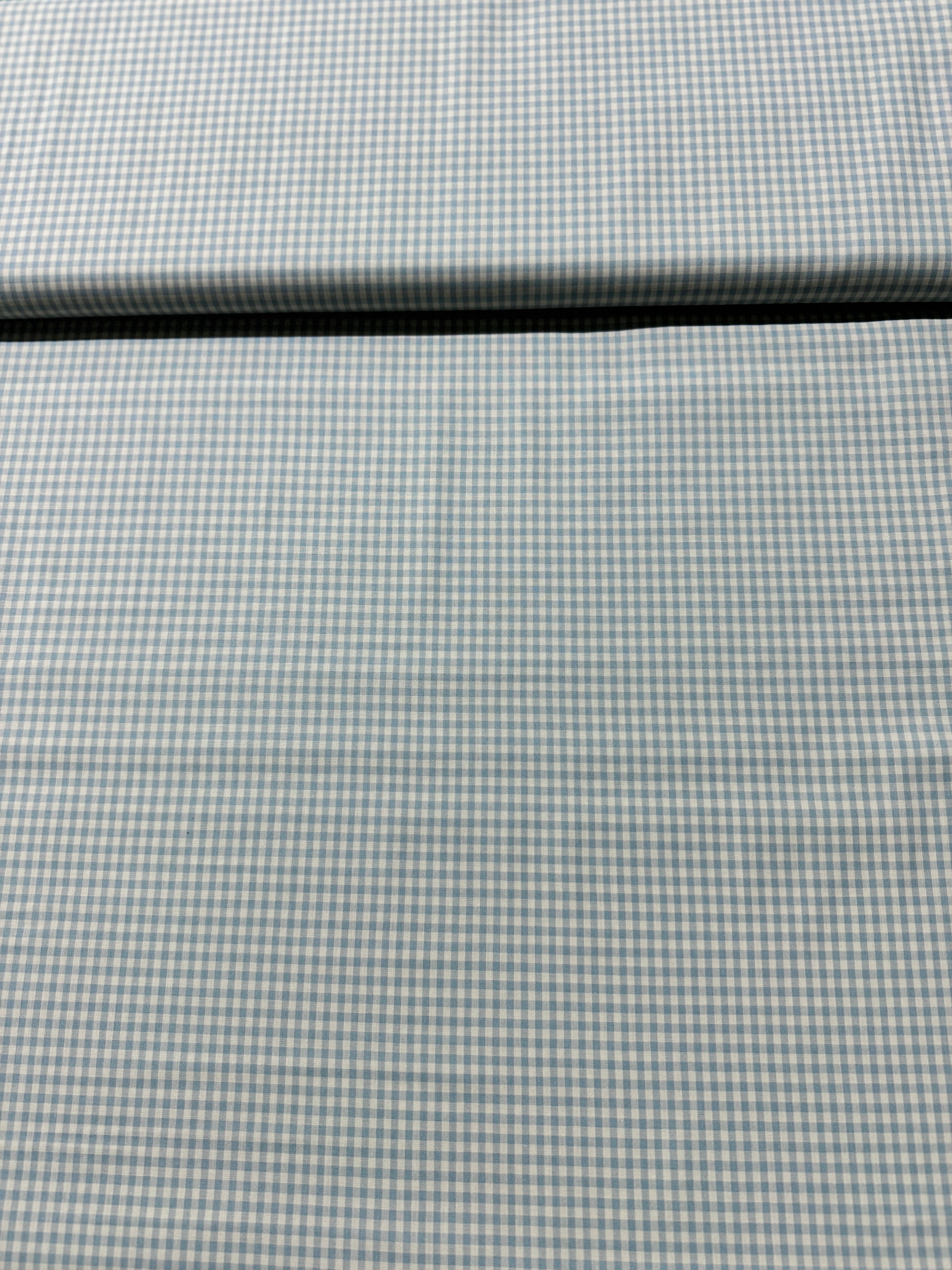 Crawford Gingham - Yarn Dyed 1/8 Inch Gingham Blue Yardage