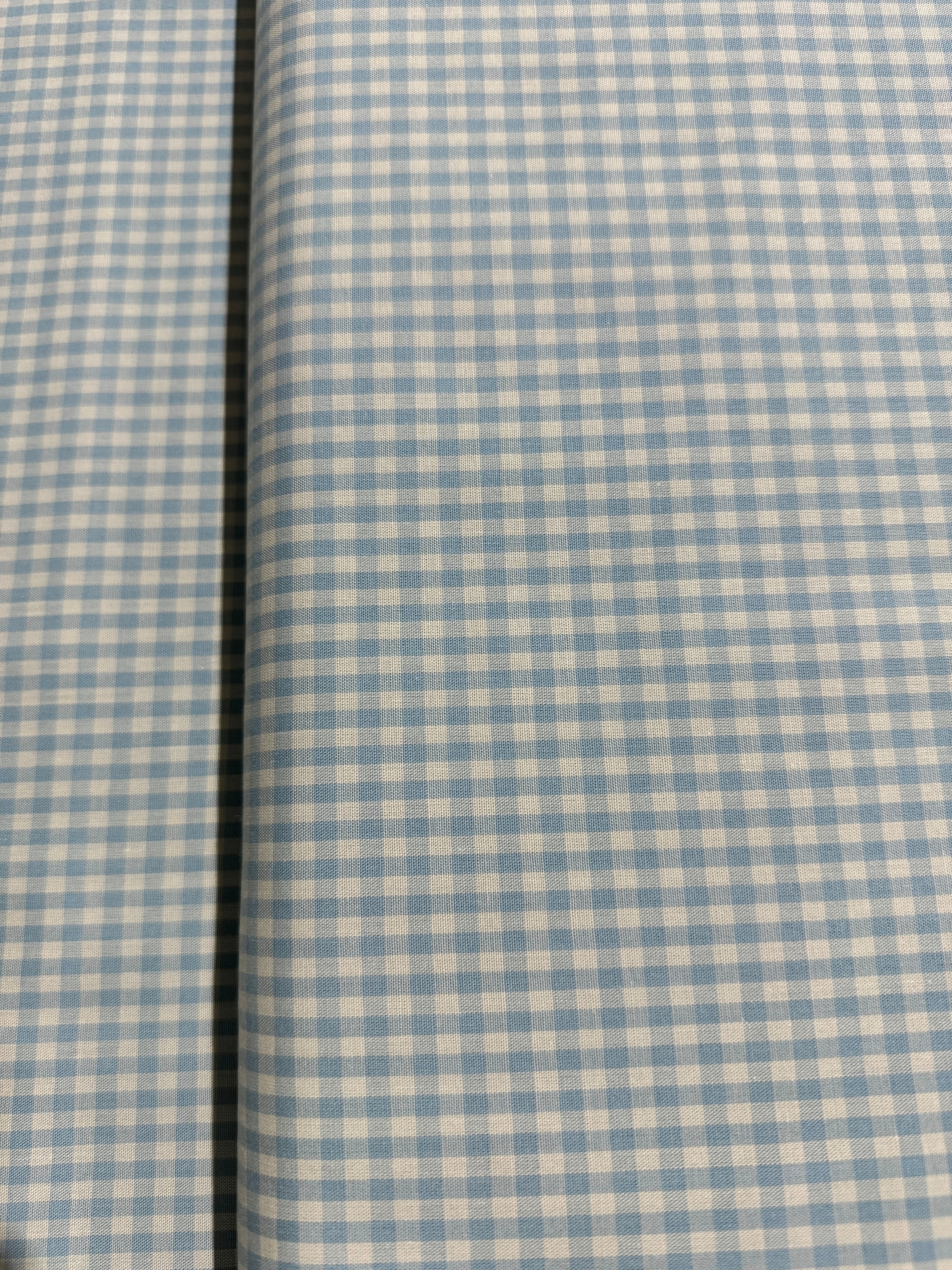 Crawford Gingham - Yarn Dyed 1/8 Inch Gingham Blue Yardage