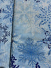 Holiday Flourish-Snow flower - Winter Florals Blue Metallic Yardage