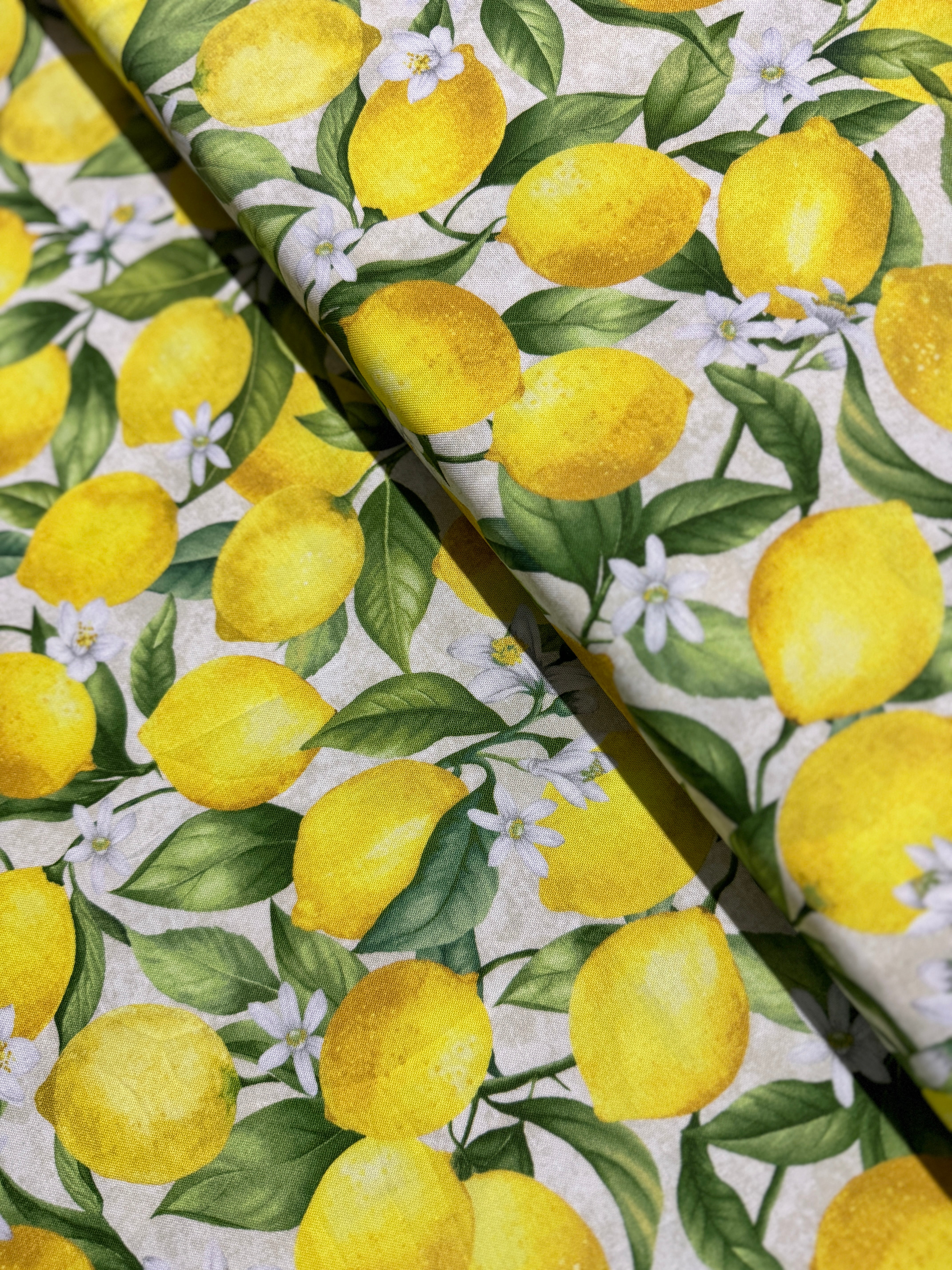 Lemon Bouquet - Lemon Branch with Leaves Yardage