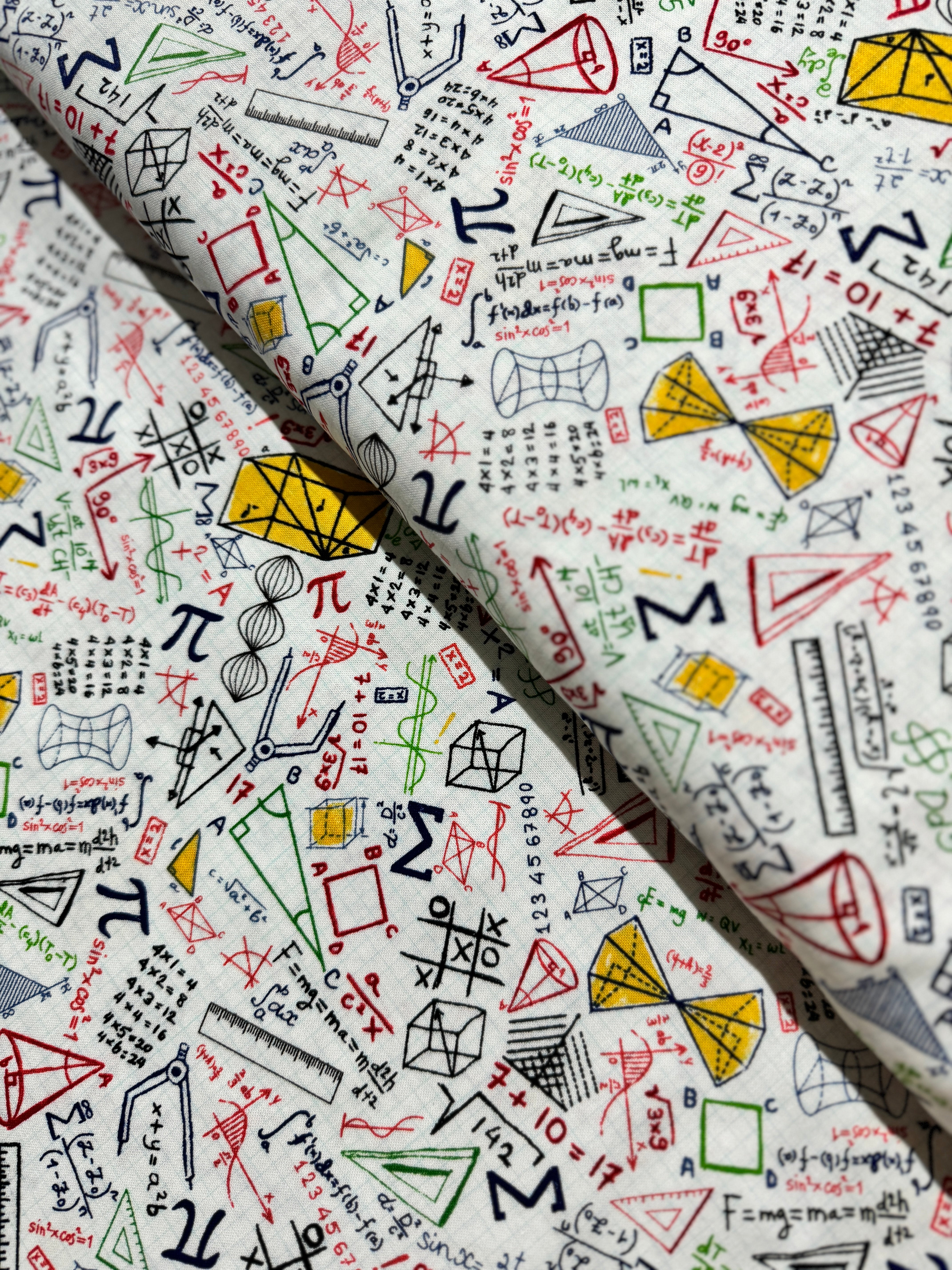 Math & Science - Colorful Math Doodles on Grid Yardage