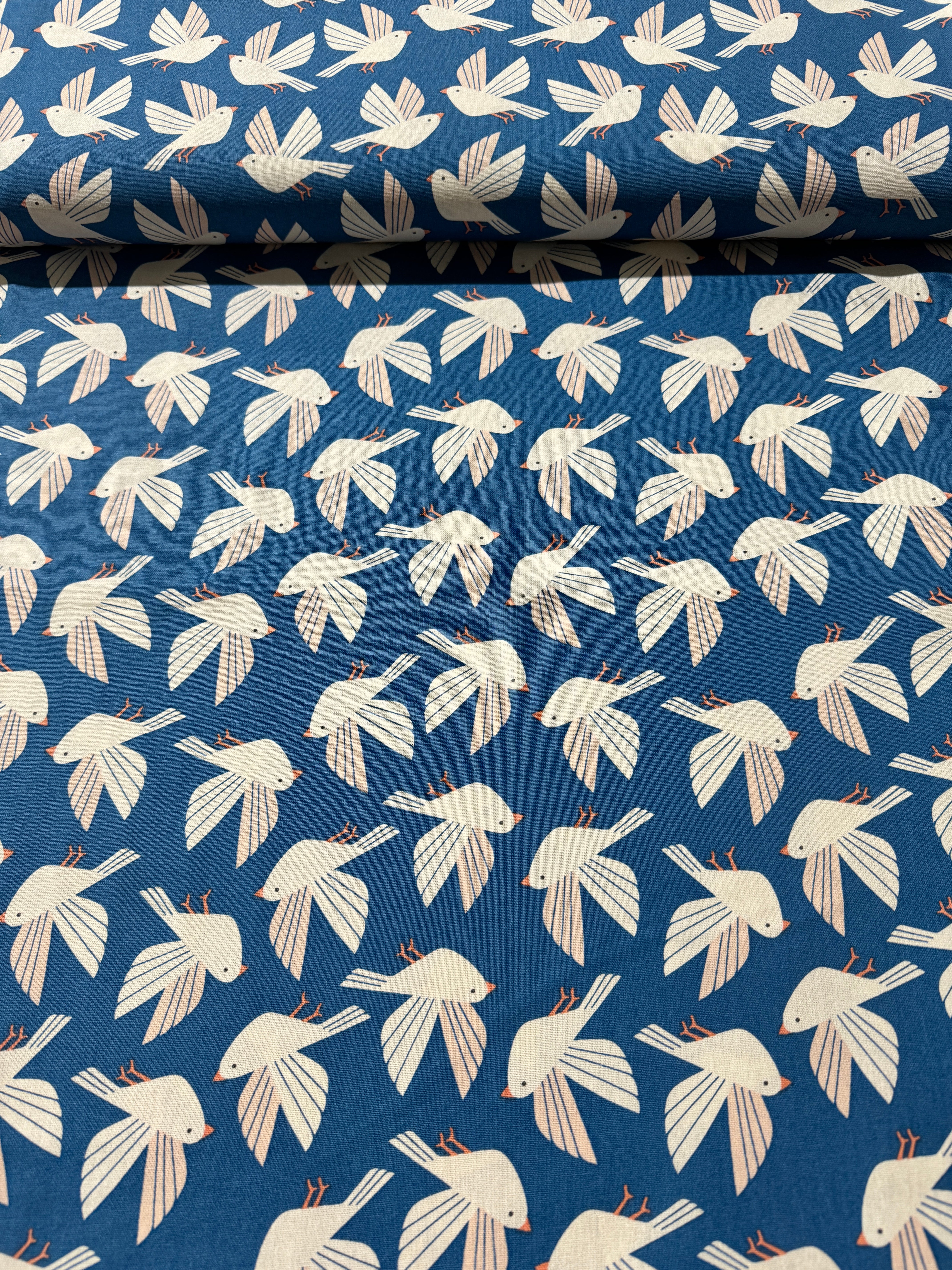 Wild & Free - Free As A Bird - Mystical Blue Canvas Yardage