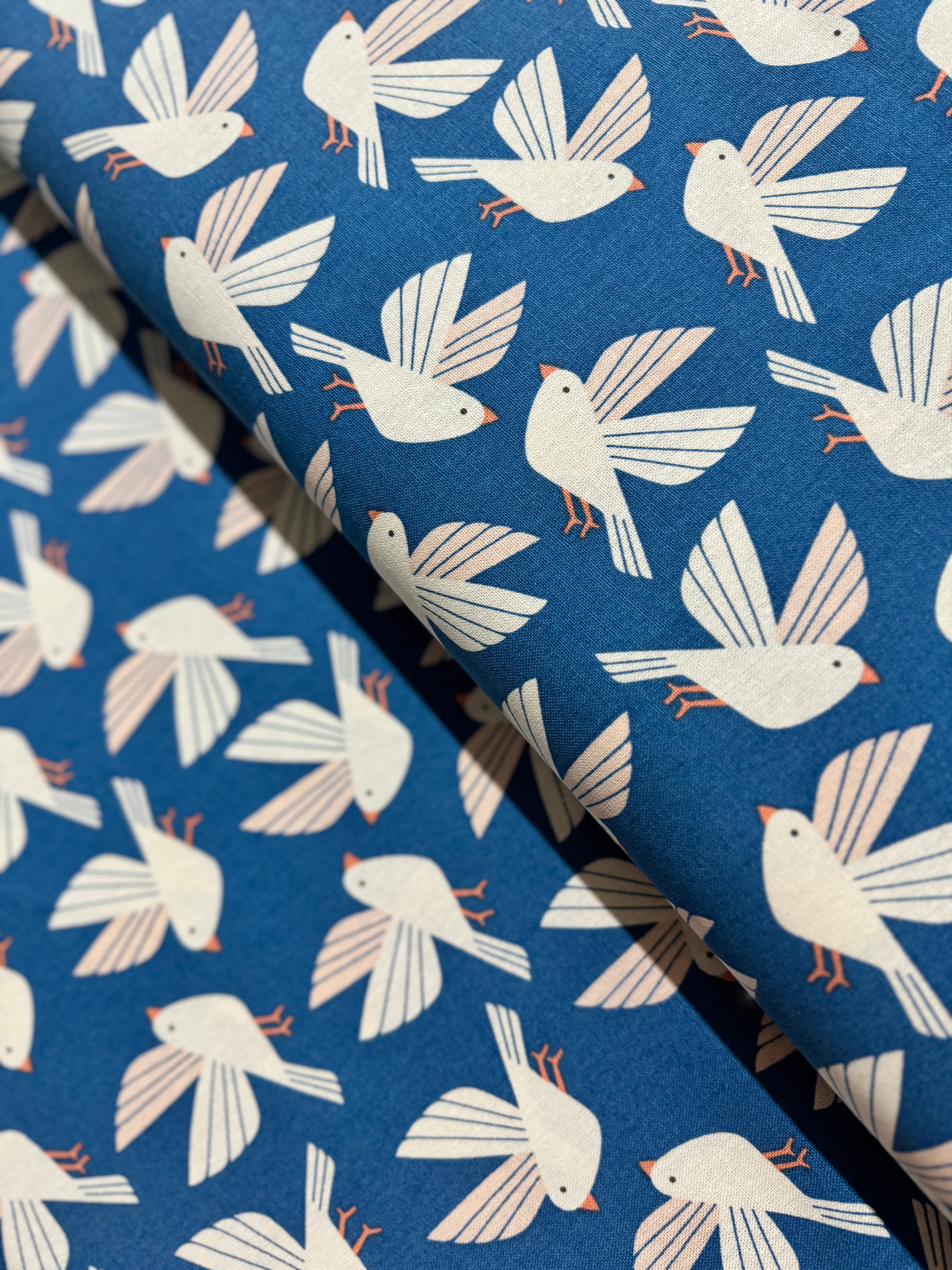 Wild & Free - Free As A Bird - Mystical Blue Canvas Yardage