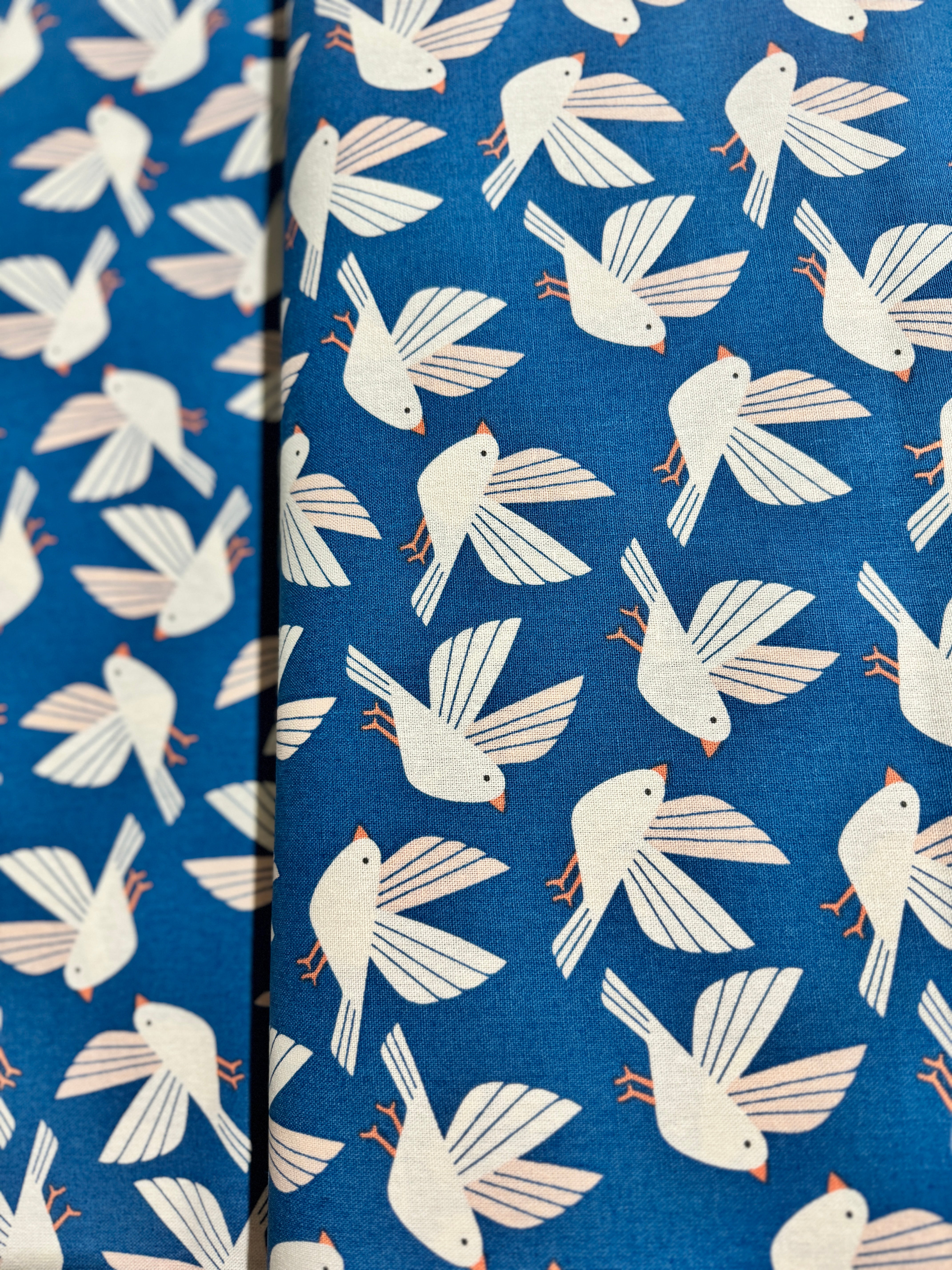 Wild & Free - Free As A Bird - Mystical Blue Canvas Yardage