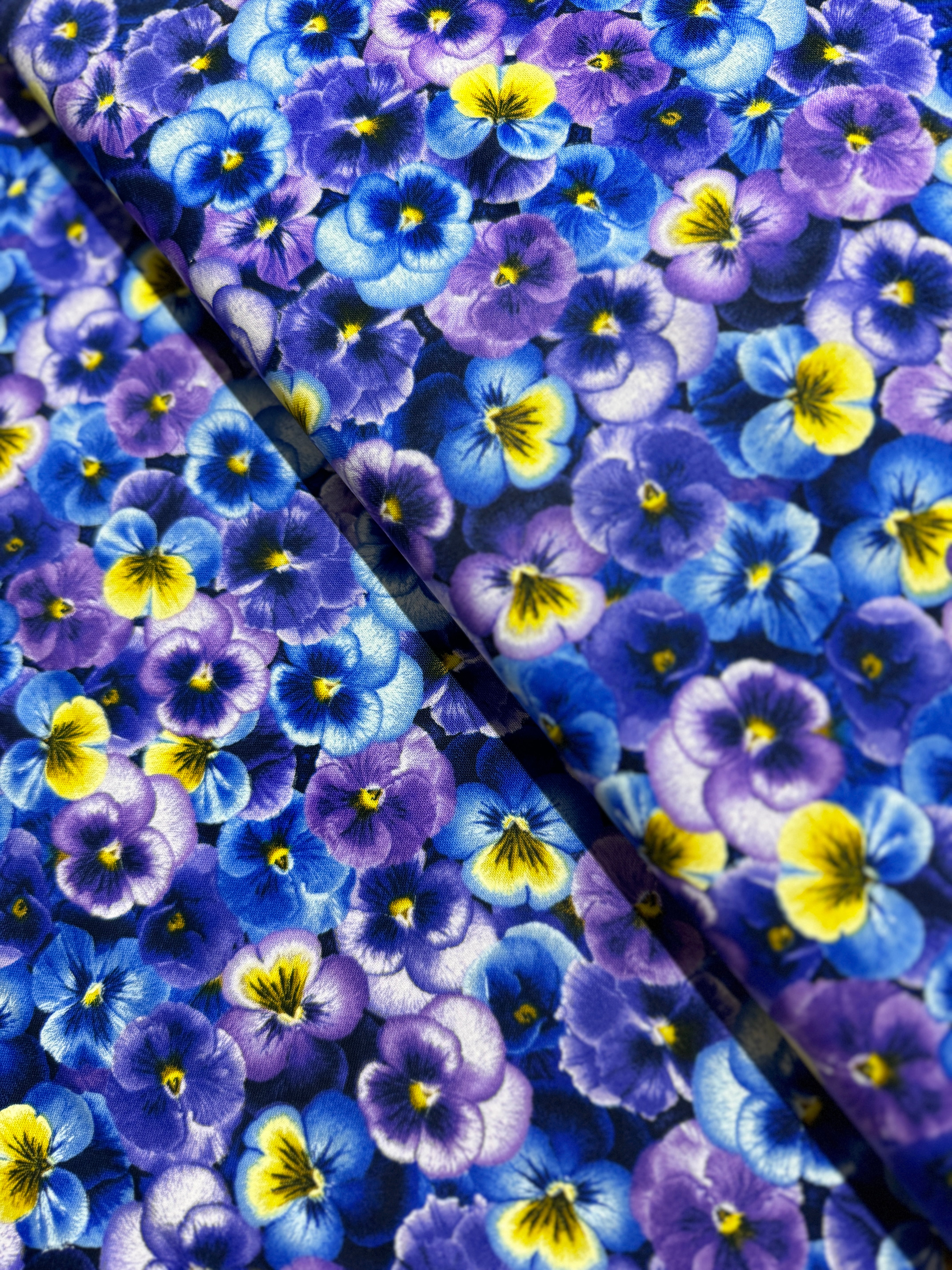 Pansy Paradise - Packed Pansies Yardage