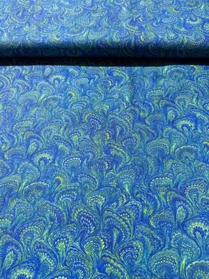 Library of Rarities - Swirls Peacock Yardage