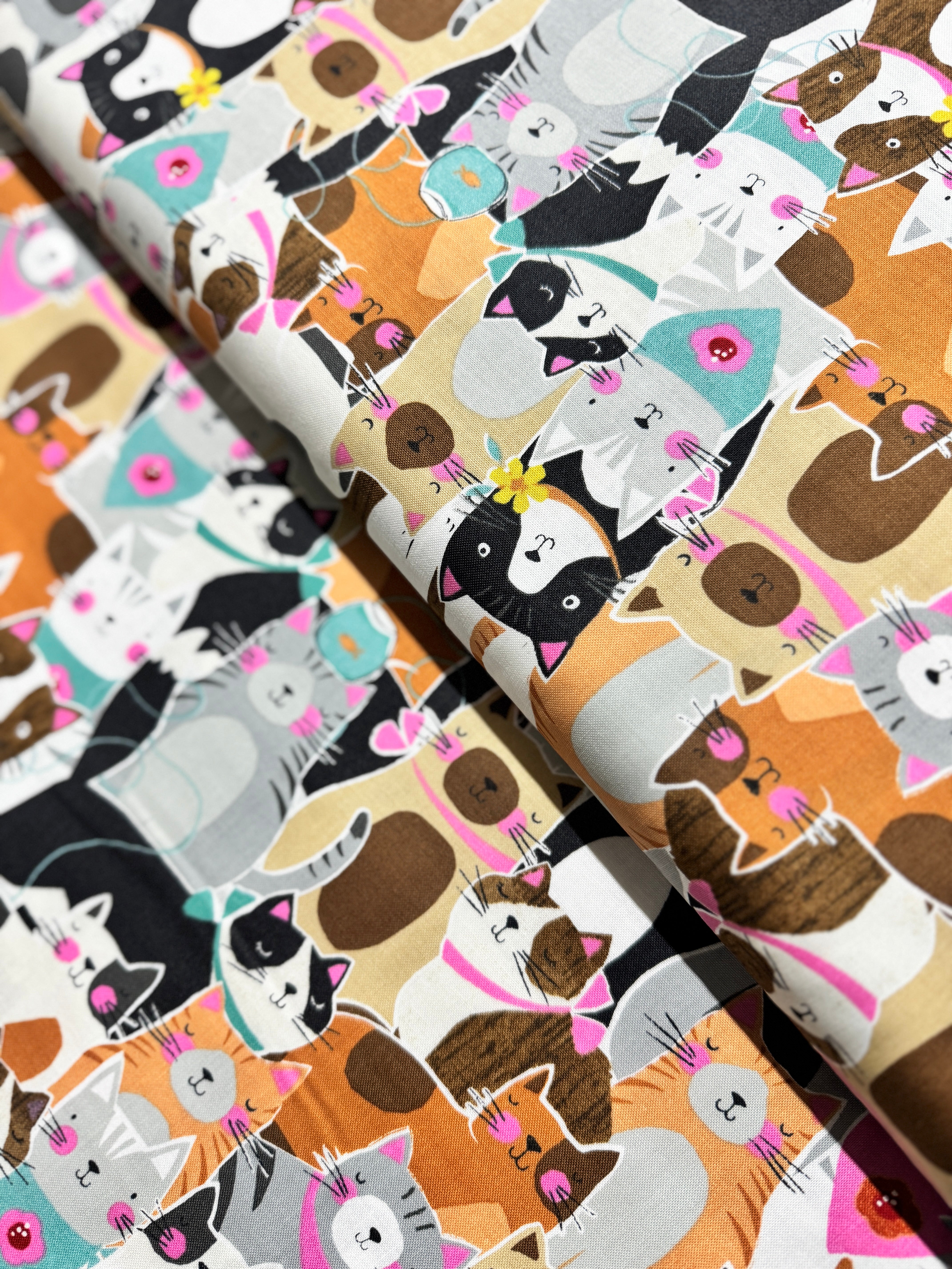 Purrfect Partners - Packed Cats Multi Yardage