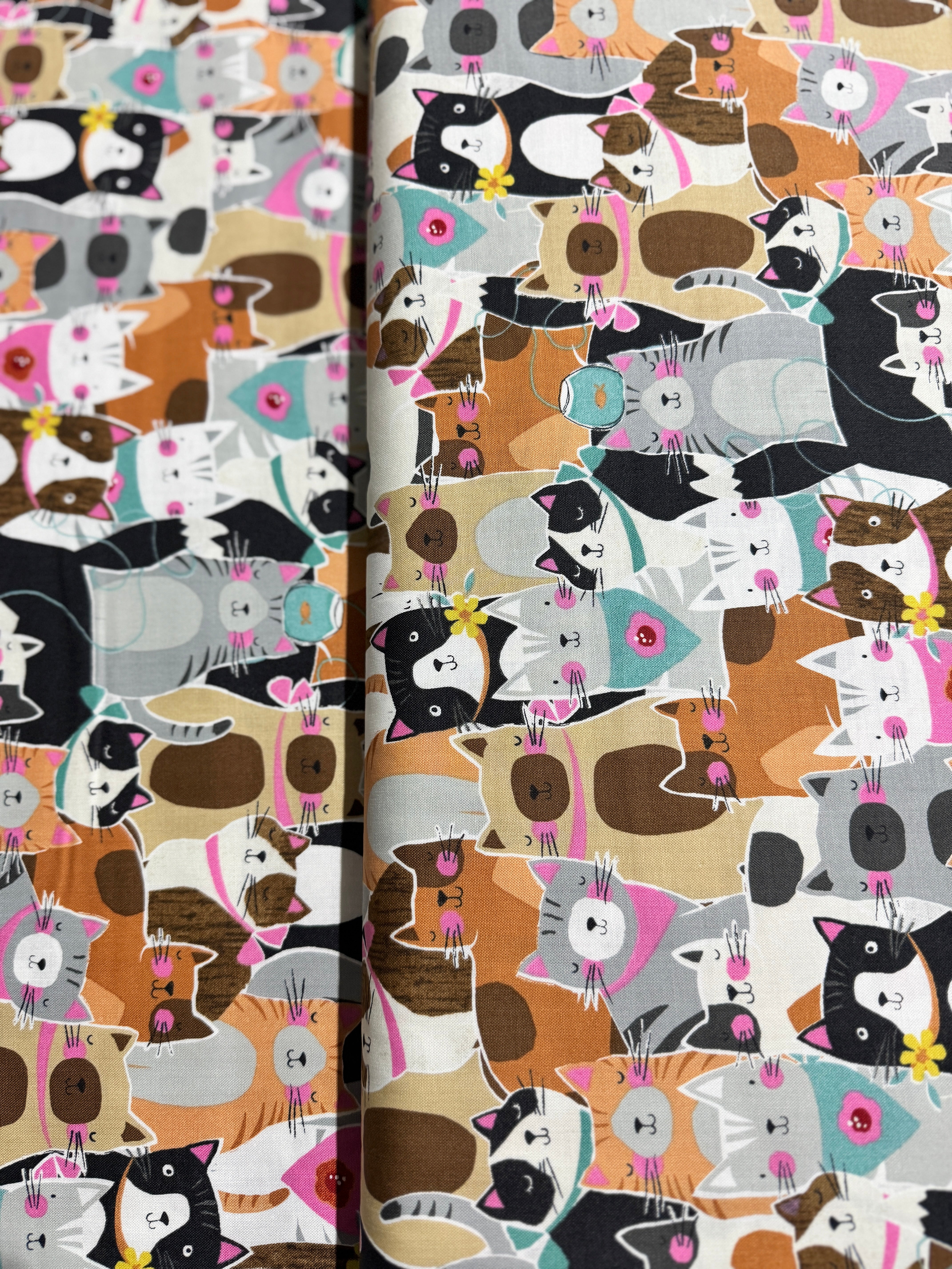 Purrfect Partners - Packed Cats Multi Yardage