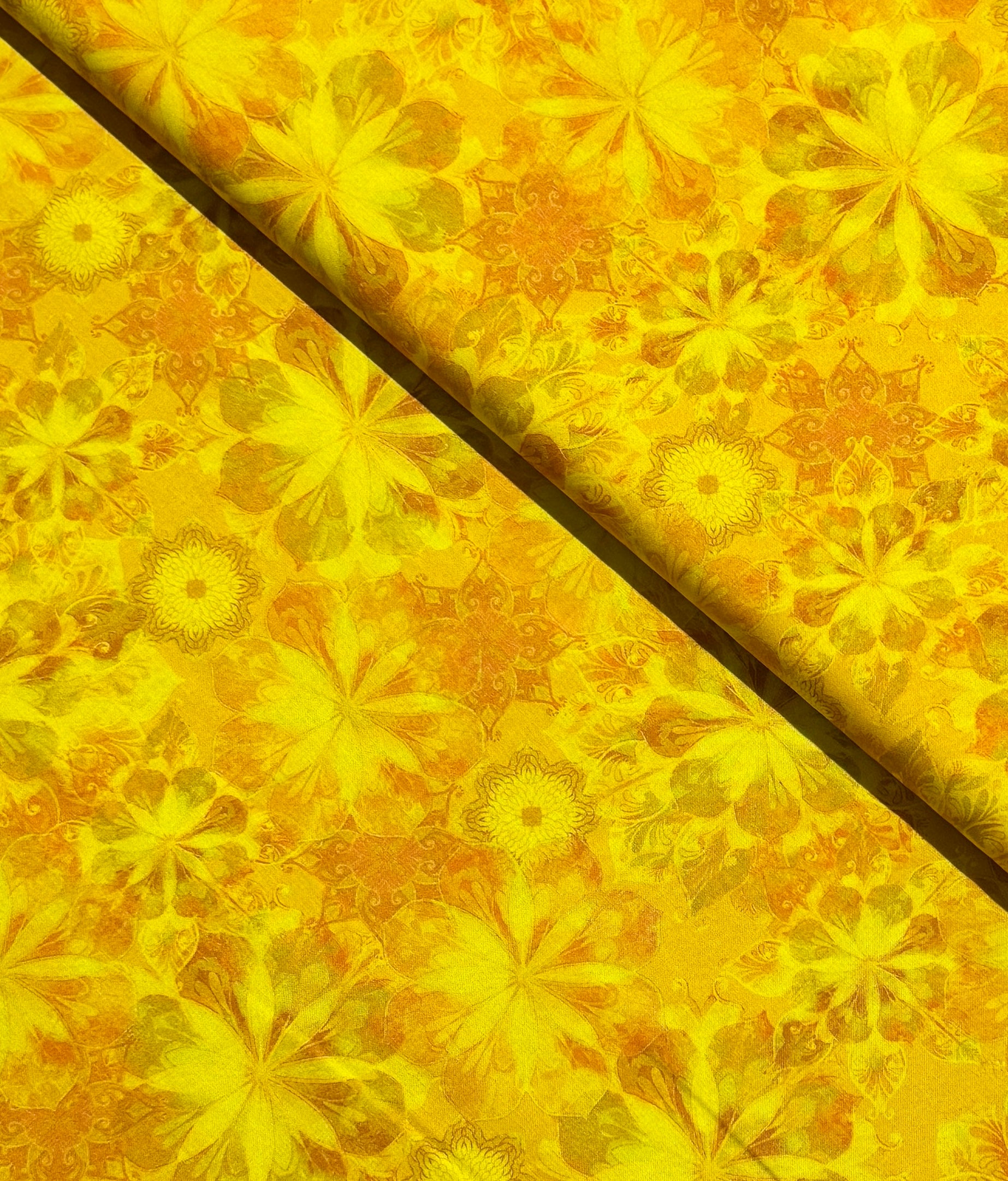 Venice - Florals Yellow Yardage