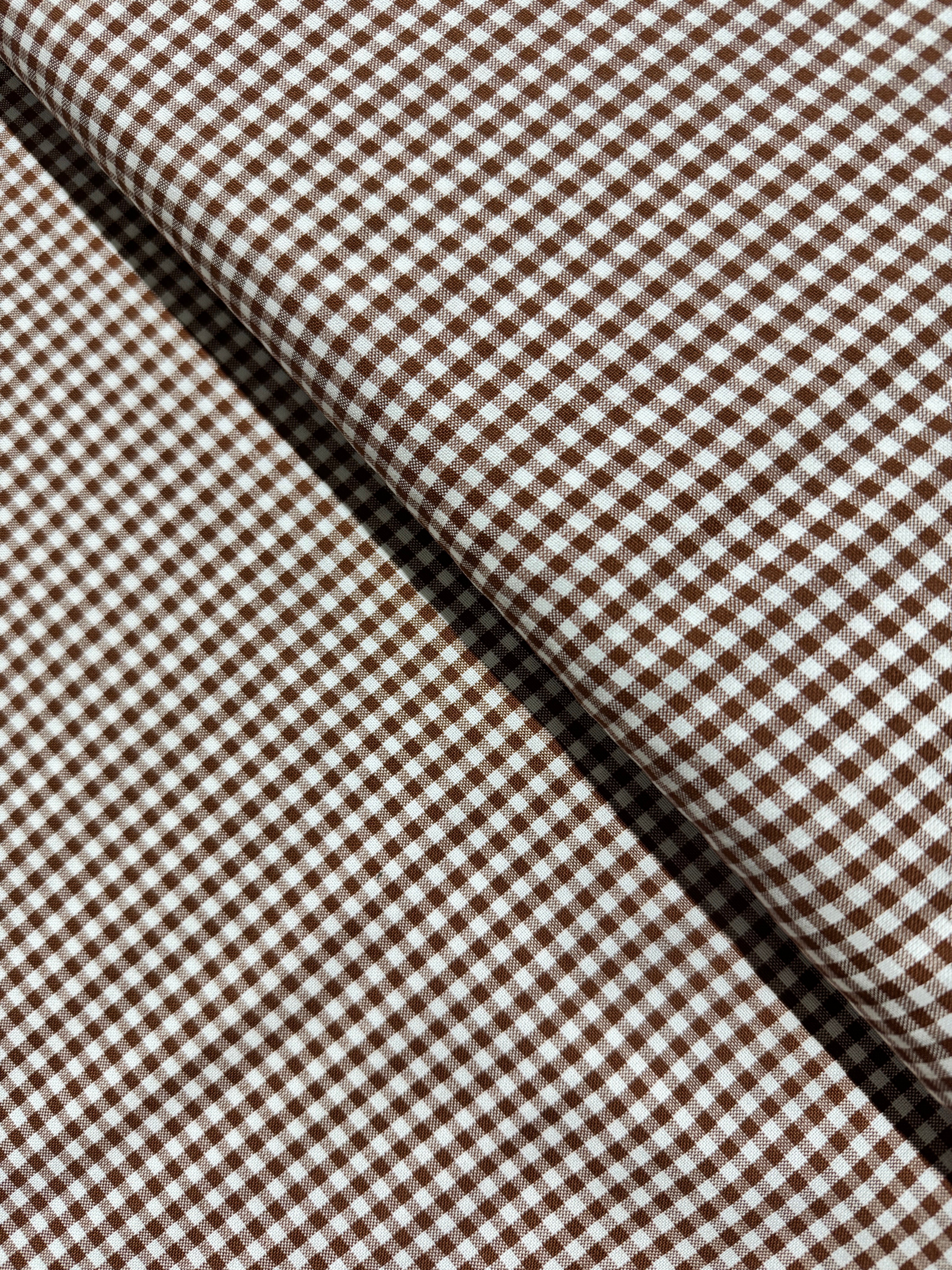 Carolina Gingham - Yarn Dyed 1/8 Inch Gingham Chocolate Yardage