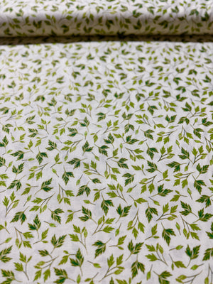 Enchanted - Leaves Cream/Gold Metallic Yardage