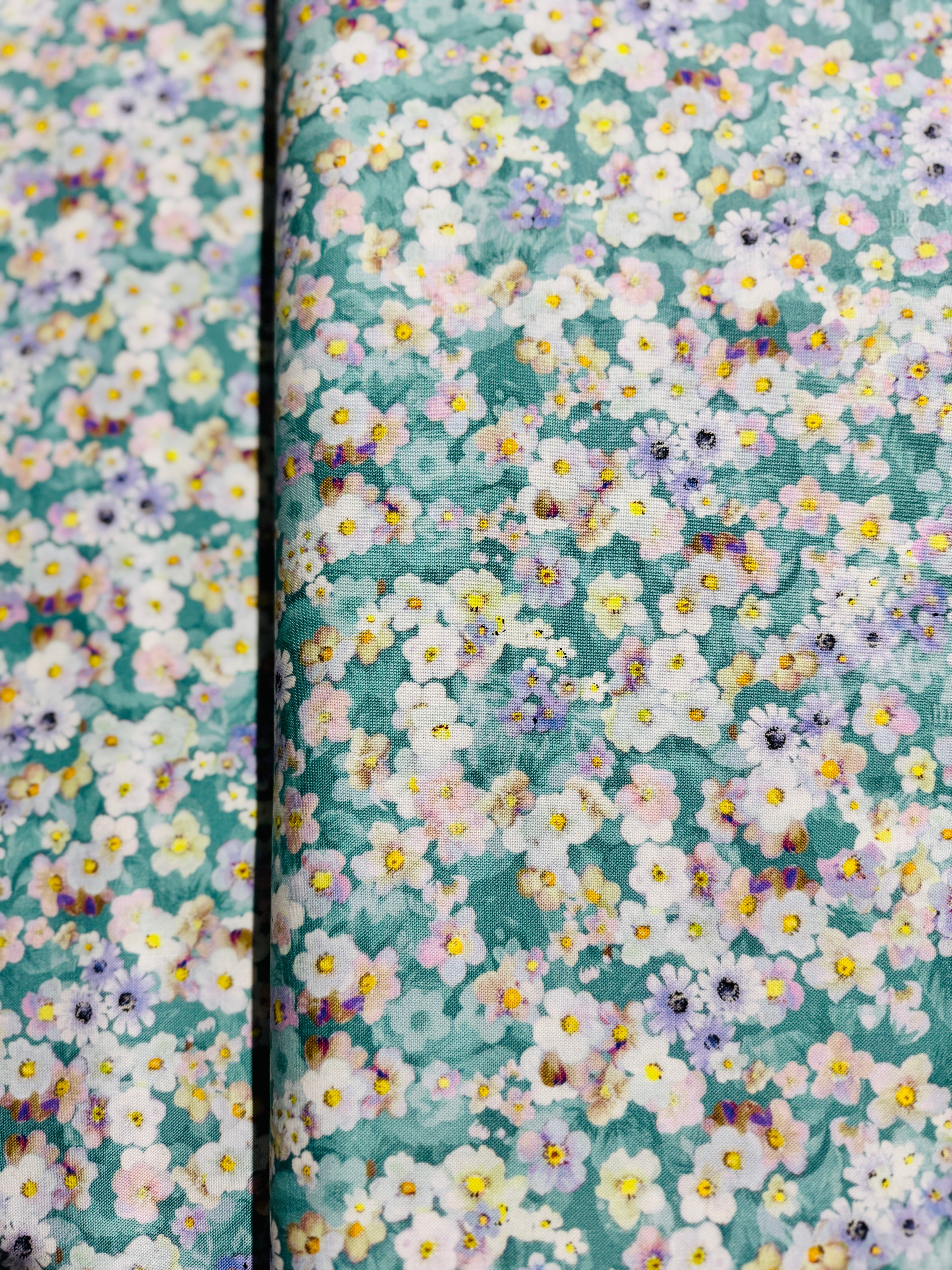 Peacock Walk - Flower Bed Teal Yardage