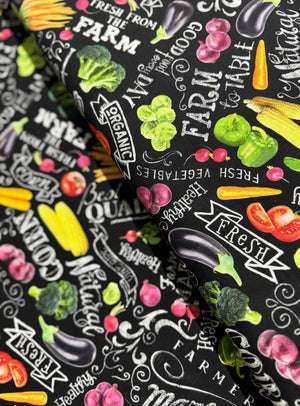 Farm Stand - Vegetable Chalk Board Yardage