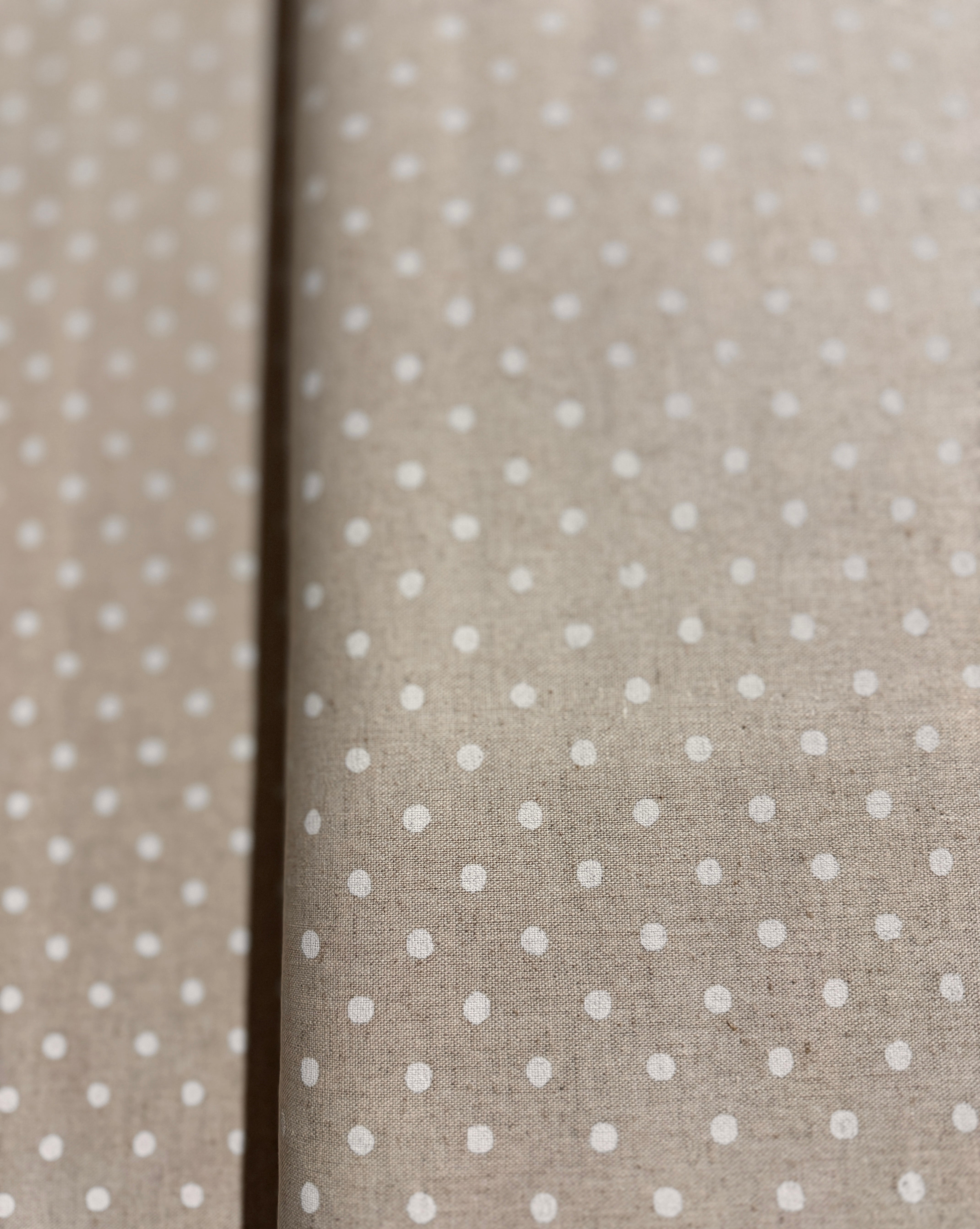 Sevenberry Canvas Natural Dots - White Dots Yardage