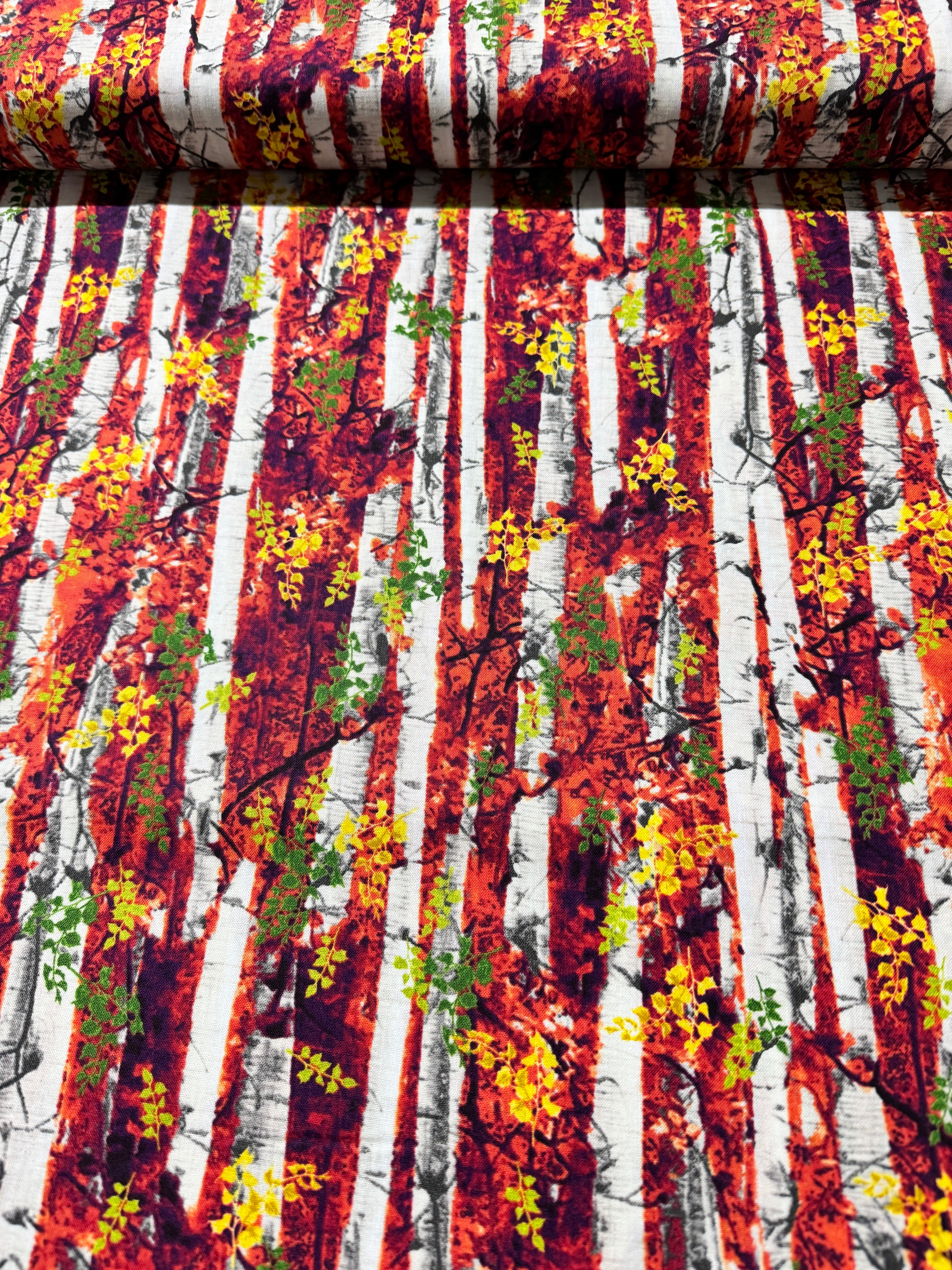 Neon Nature - Electric Birch Trees Yardage