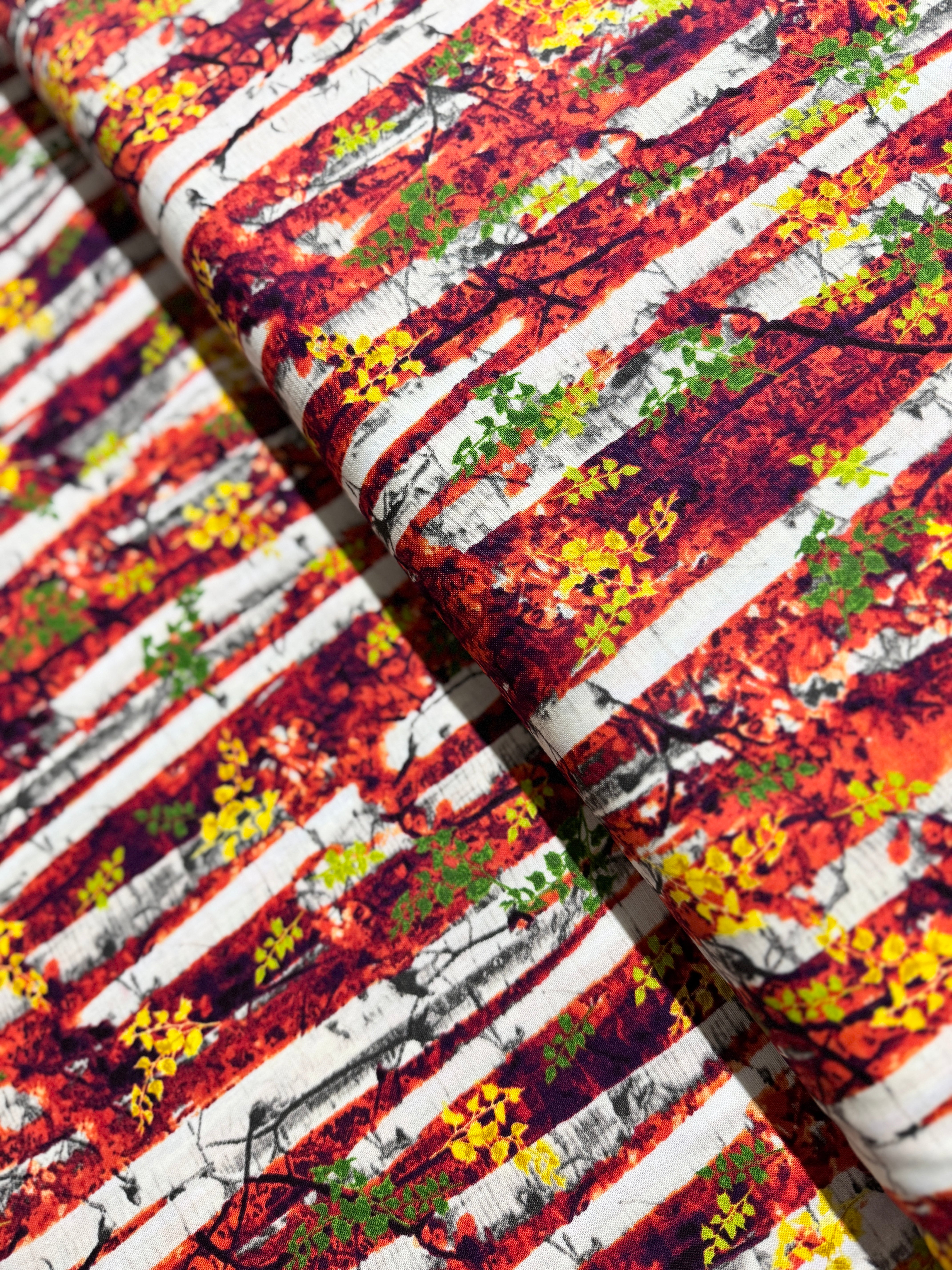 Neon Nature - Electric Birch Trees Yardage