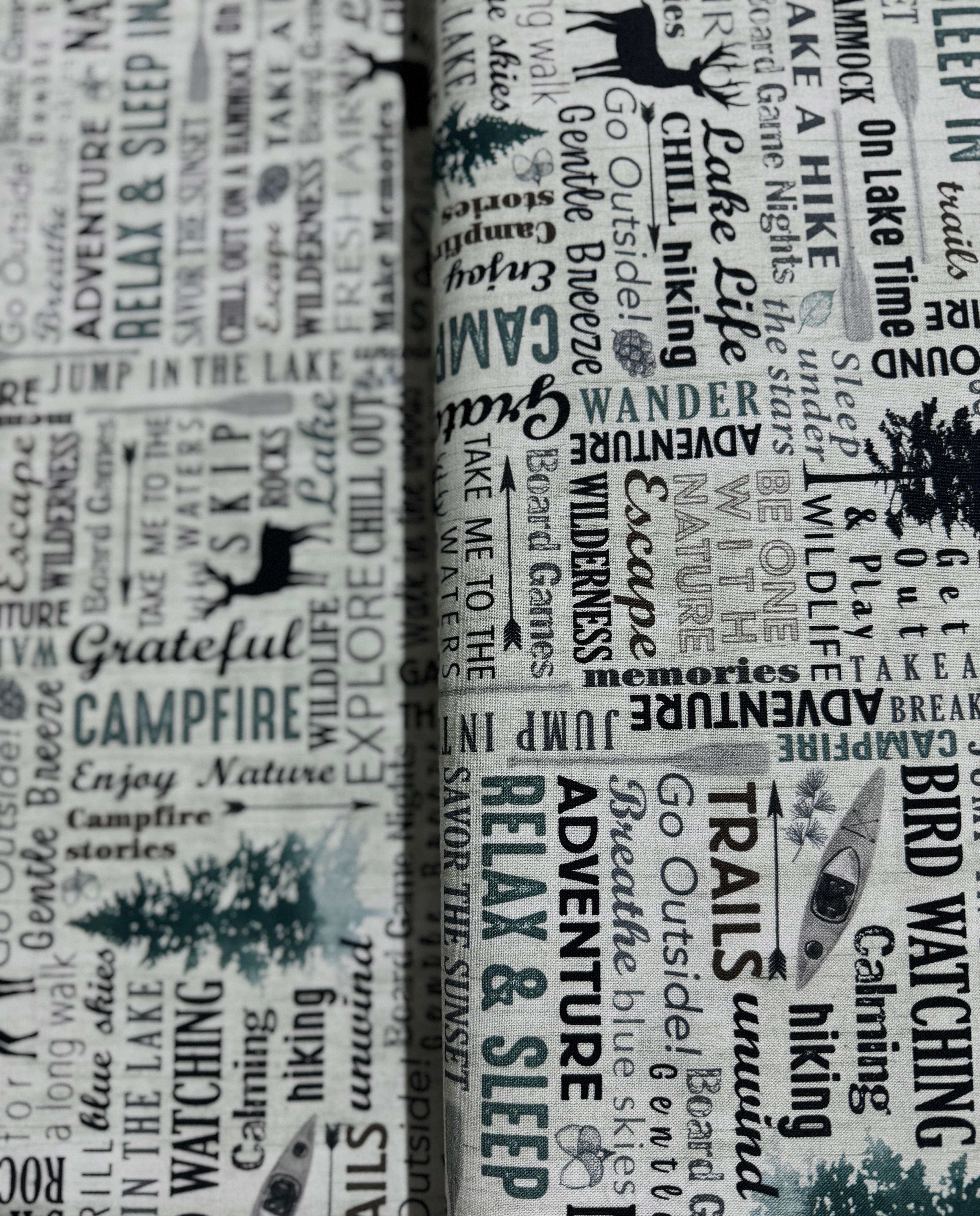 Lake Life - Lake House Word Print Yardage