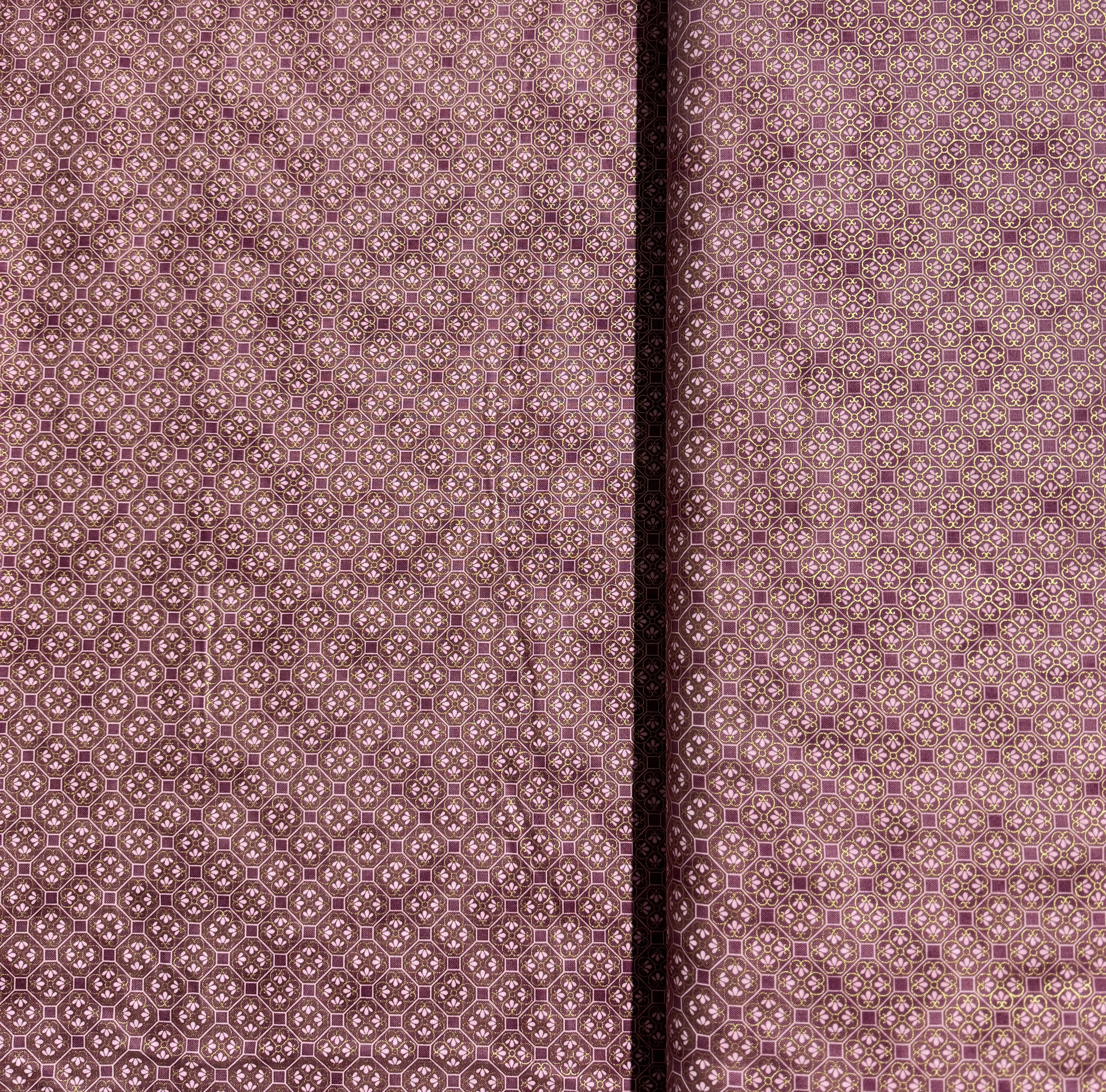 Imperial Collection: Honoka - Quatrefoil Mauve Metallic Yardage