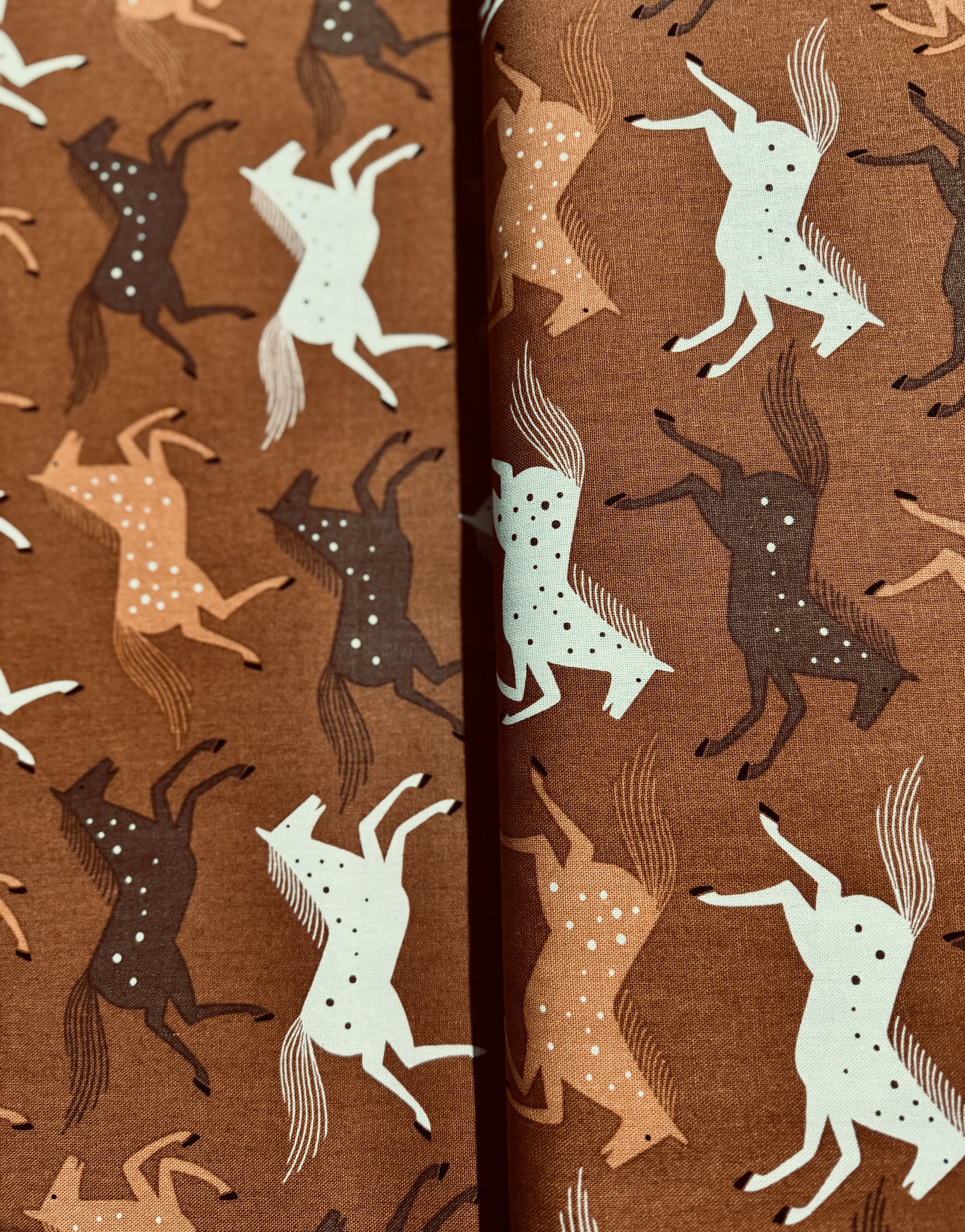 Wild & Free - Wild Horses - Delightful Golden Canvas Yardage