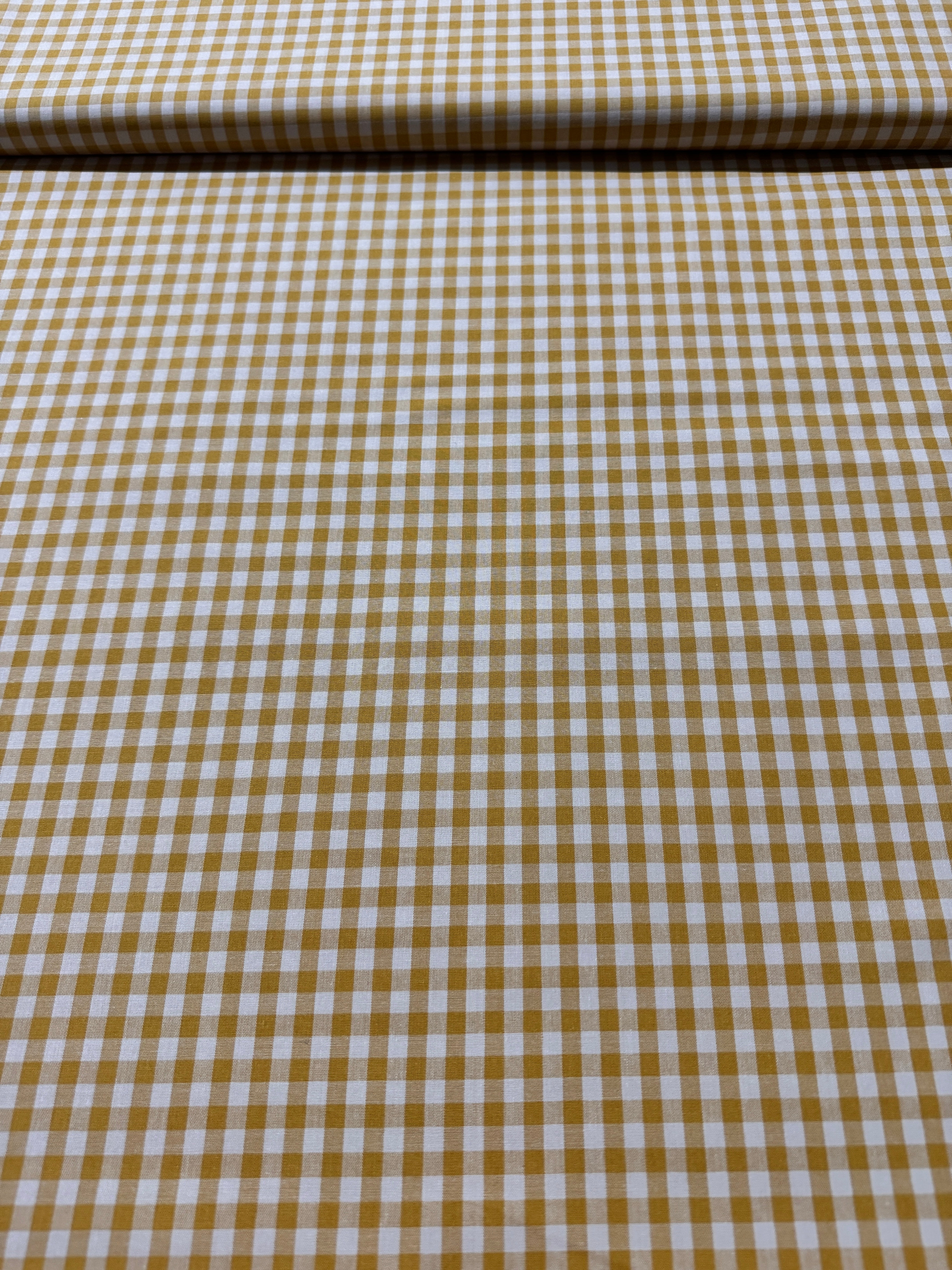 Crawford Gingham - Yarn Dyed 1/4 Inch Gingham Mustard Yardage