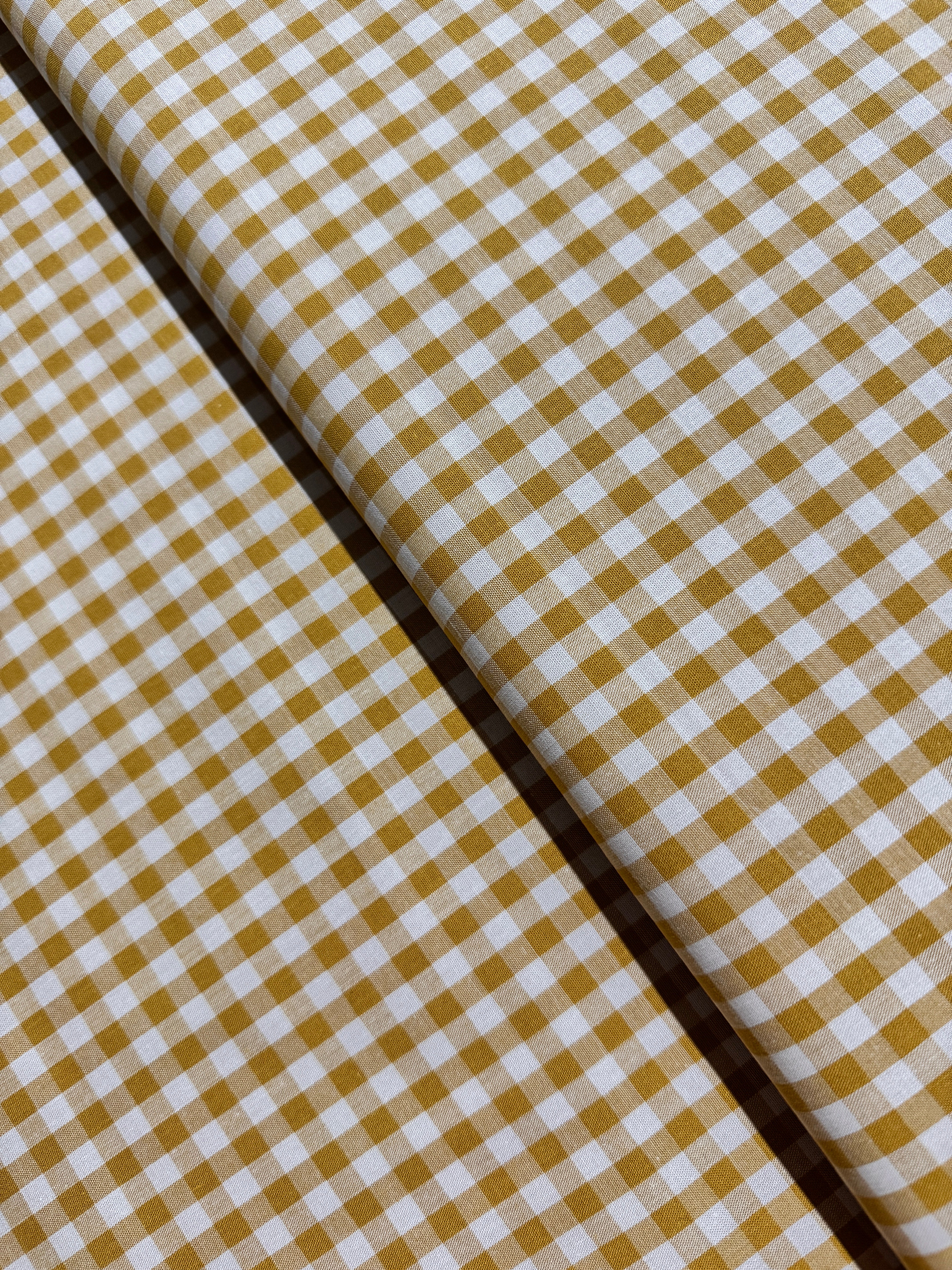 Crawford Gingham - Yarn Dyed 1/4 Inch Gingham Mustard Yardage