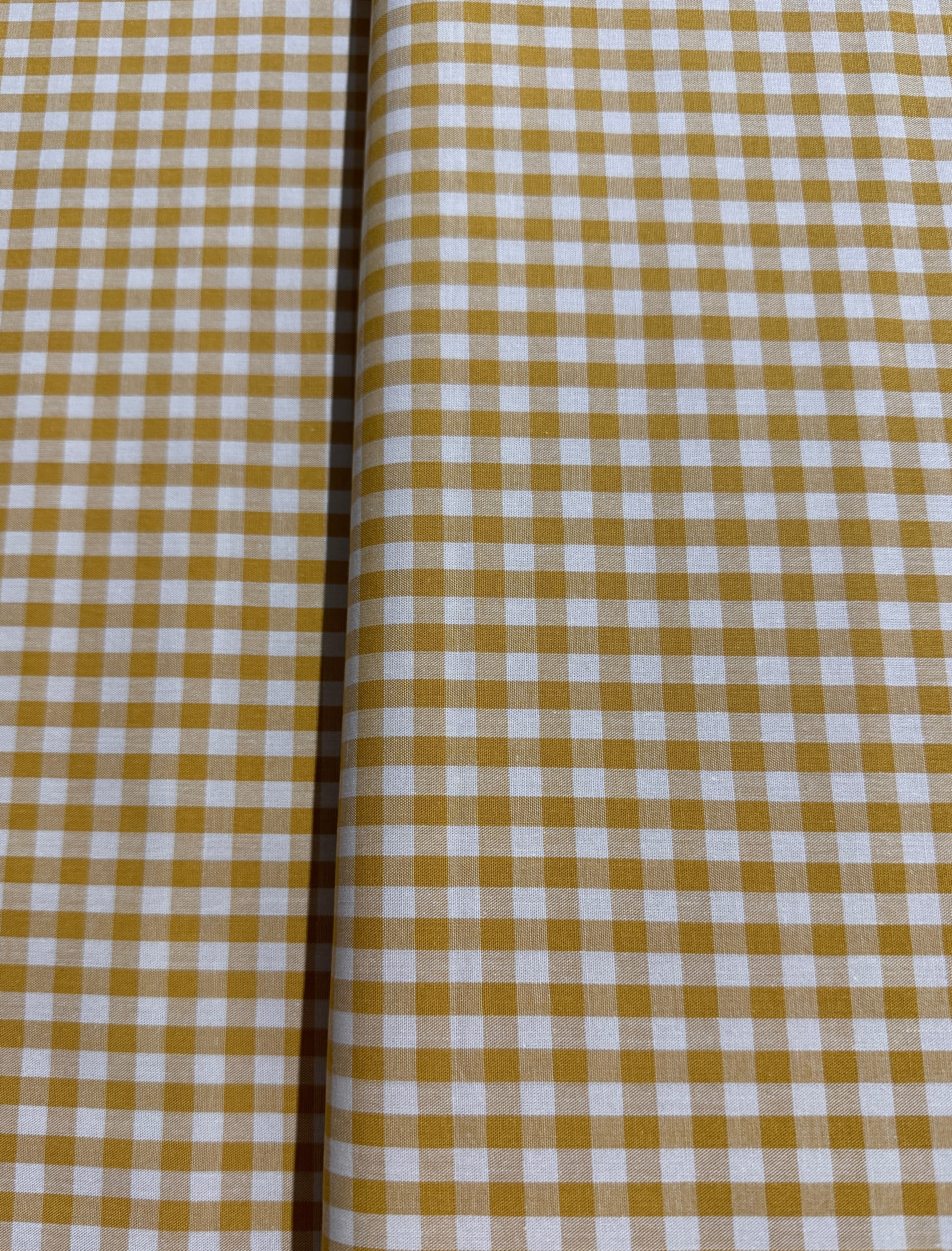 Crawford Gingham - Yarn Dyed 1/4 Inch Gingham Mustard Yardage