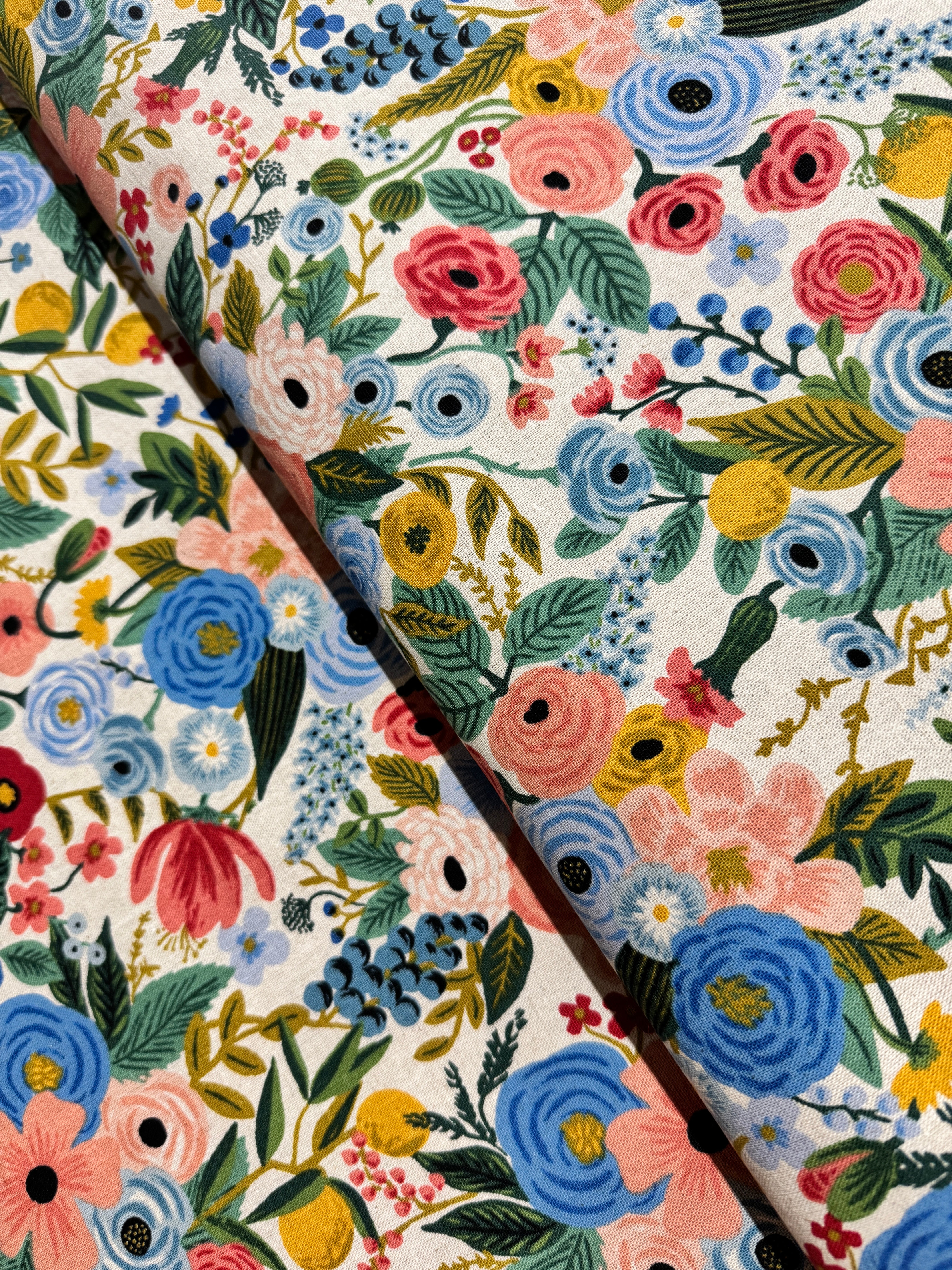 Wildwood - Garden Party Blue Canvas Yardage