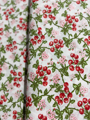 Garden Party - Wild Cherries White Yardage