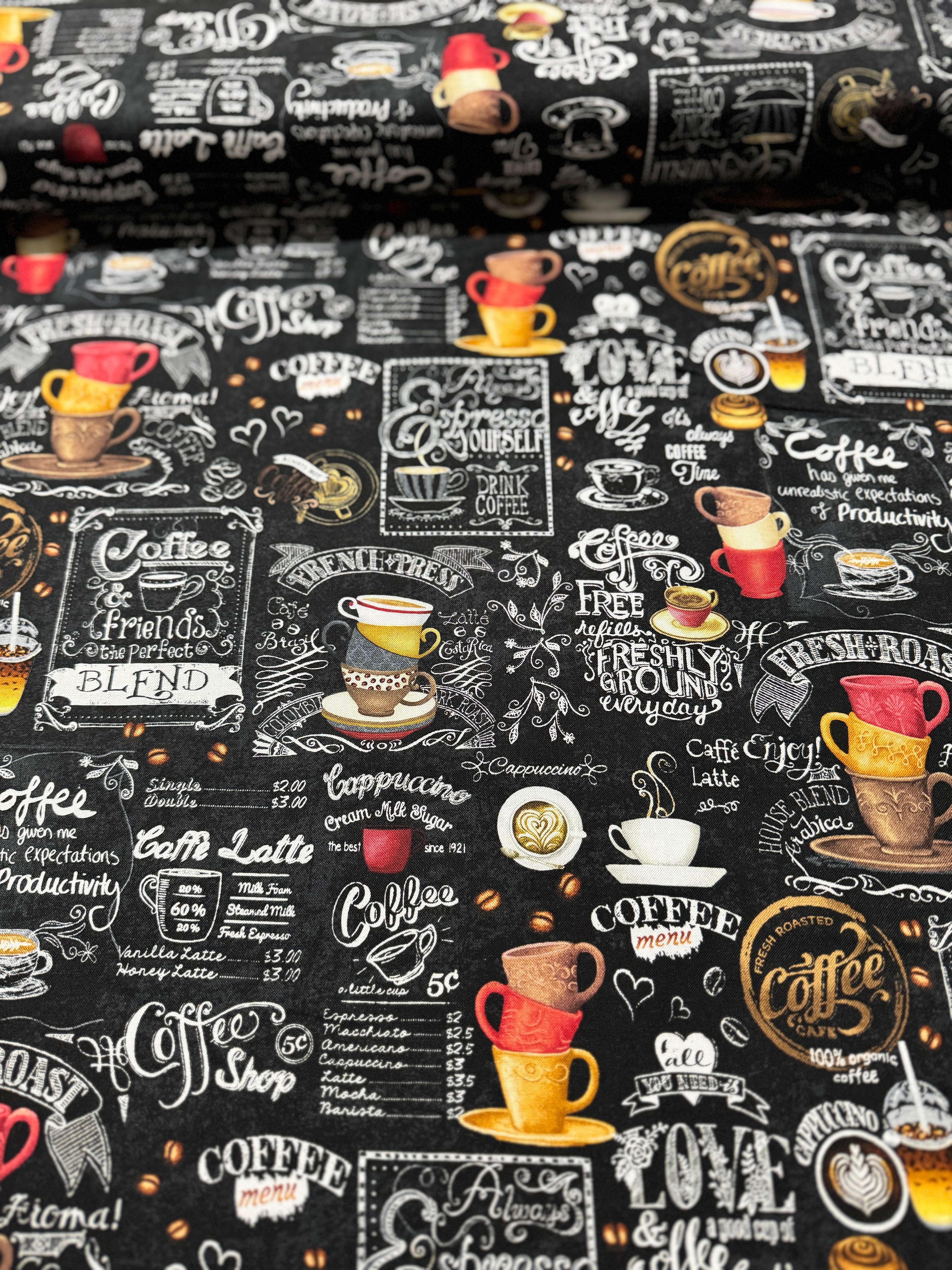 Just Brew It - Coffee Chalkboard Yardage