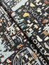 Bon Voyage - City Guide Black Unbleached Canvas Yardage